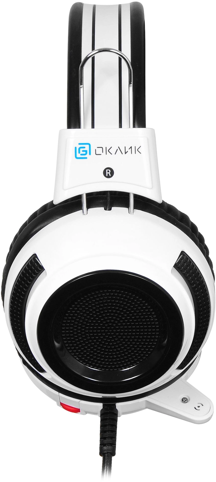 Наушники с микрофоном Оклик HS-G300 ARMAGEDDON белый/черный 2.2м мониторные оголовье (361558)