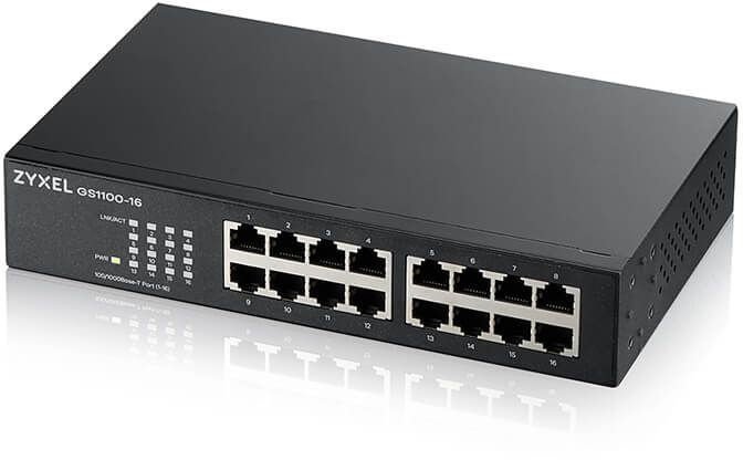 Коммутатор Zyxel GS1100-16-EU0103F 16x1Гбит/с неуправляемый