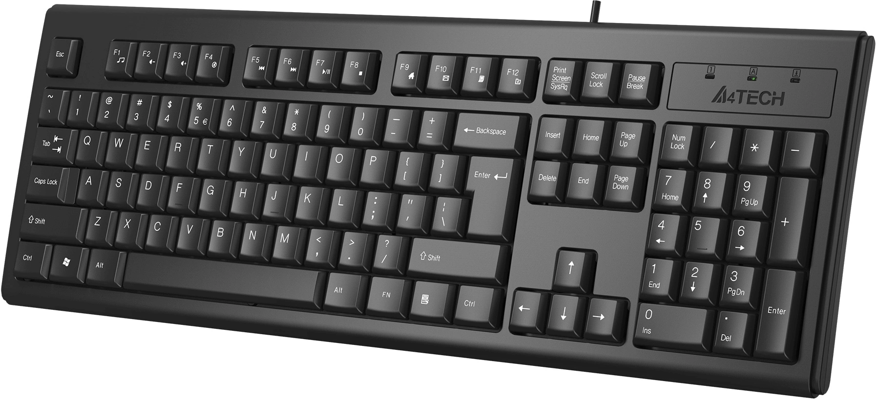 Клавиатура A4Tech KR-83 черный USB (KR-83 BLACK) кабель 1.5м
