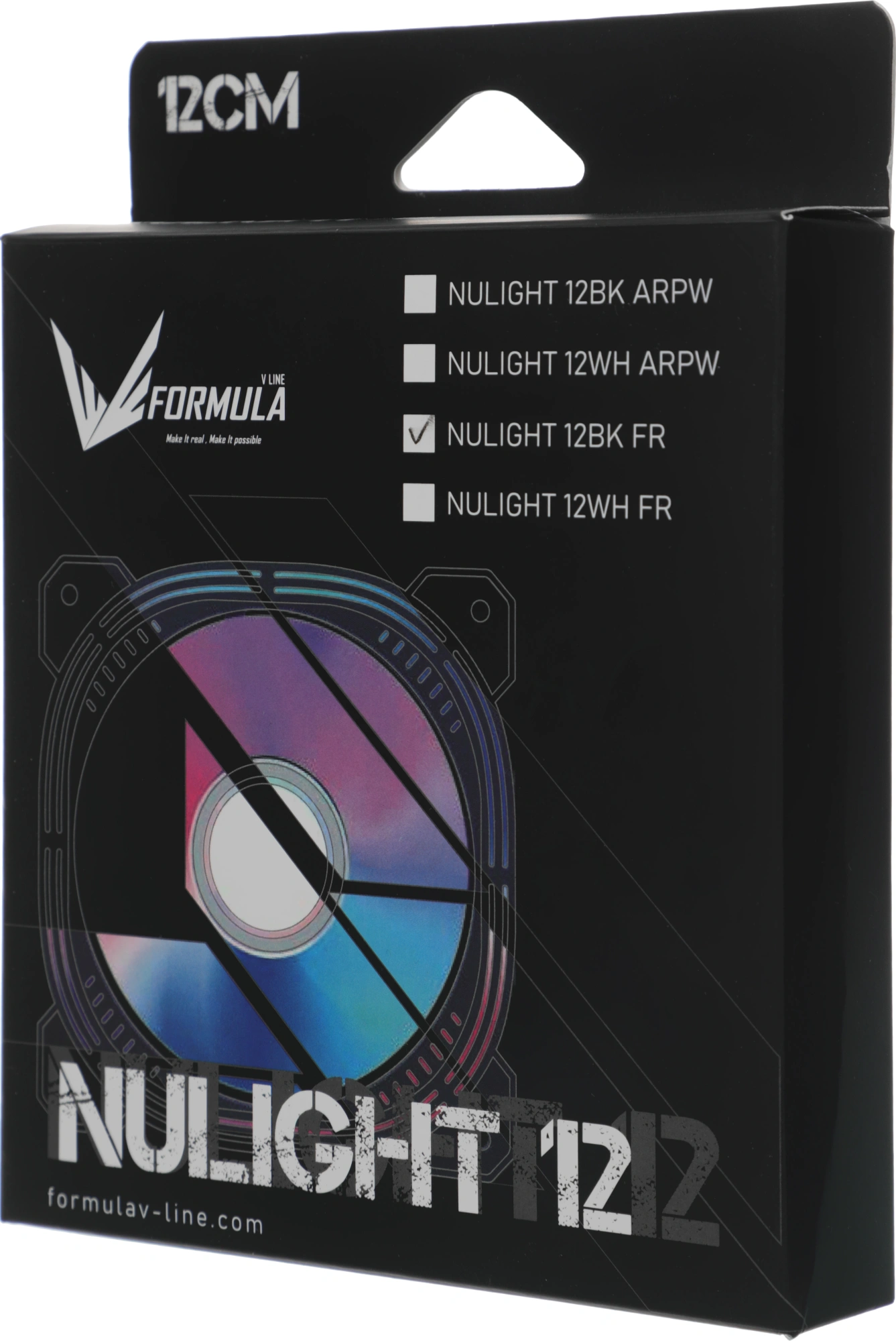 Вентилятор для корпуса Formula Nulight 12 RGB 120х120x25 черный 3-pin 4-pin (Molex) 19.06дБ (NULIGHT 12BK FR) Ret
