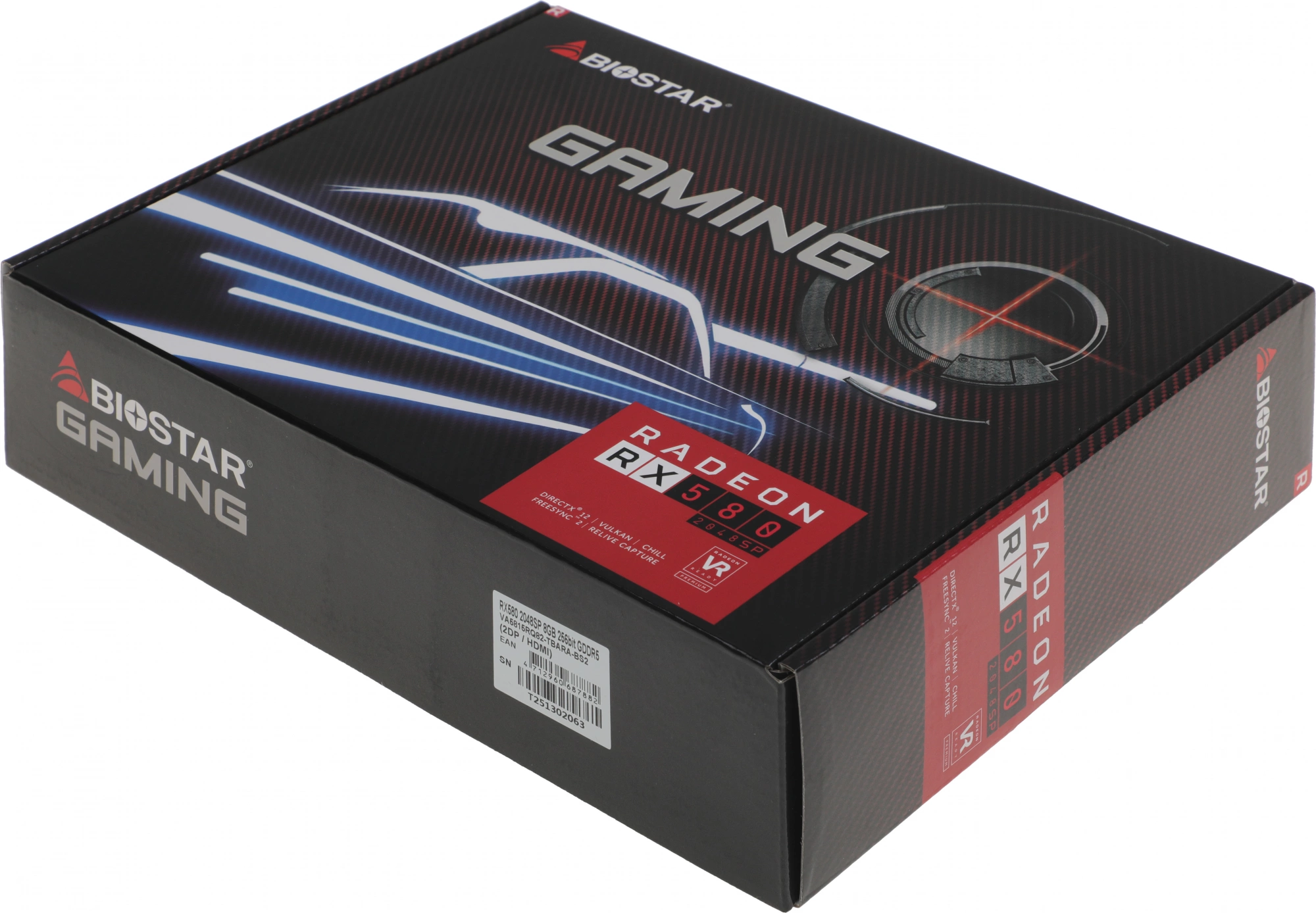 Видеокарта Biostar PCI-E 3.0 RX580 2048SP AMD Radeon RX 580 8Gb 256bit GDDR5 1274/7000 HDMIx1 DPx2 HDCP Ret