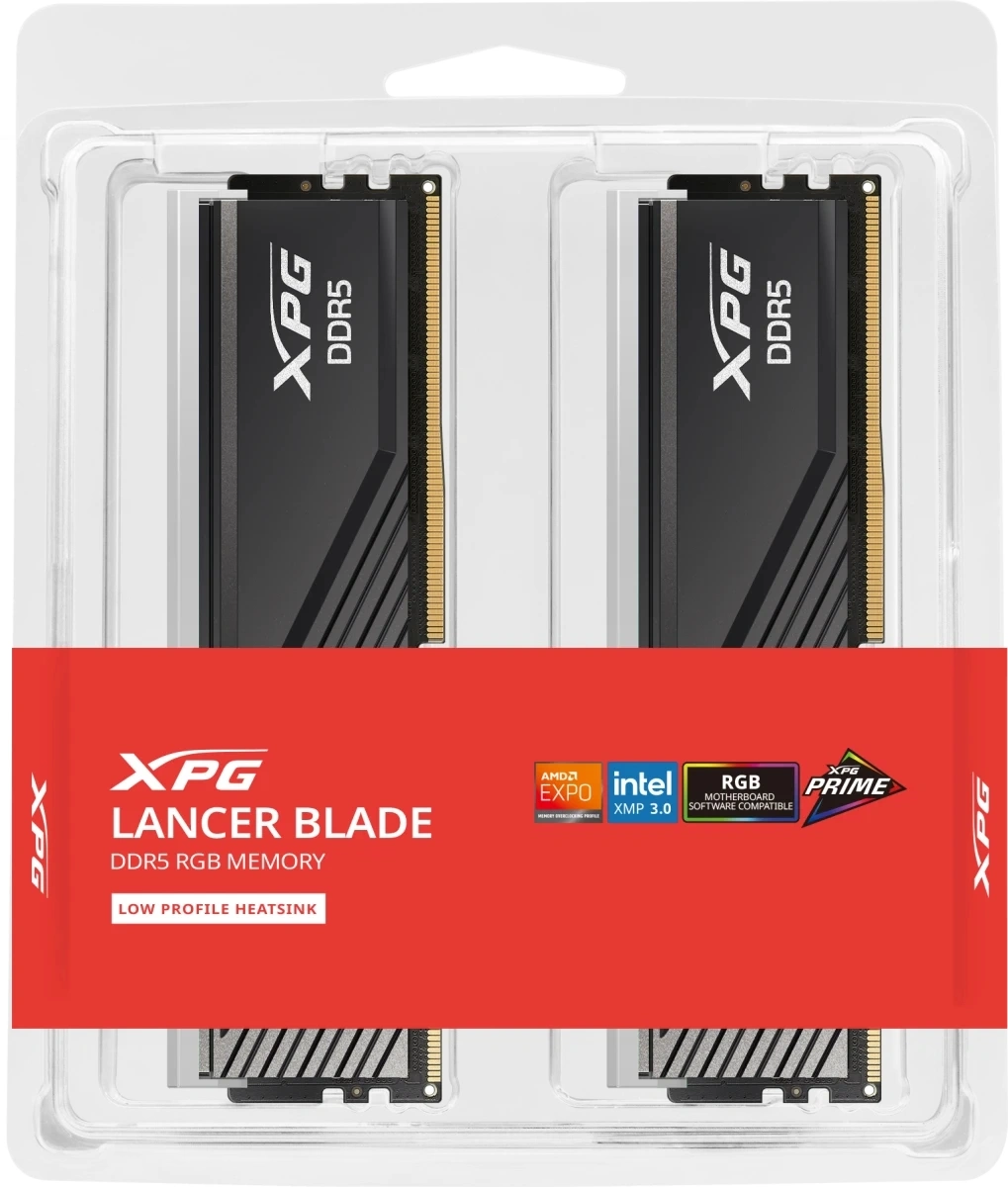 Память DDR5 2x16GB 6000MHz A-Data AX5U6000C3616G-DTLABRBK XPG Lancer Blade RGB RTL Gaming PC5-48000 CL36 DIMM ECC 288-pin 1.35В kit dual rank с радиатором Ret