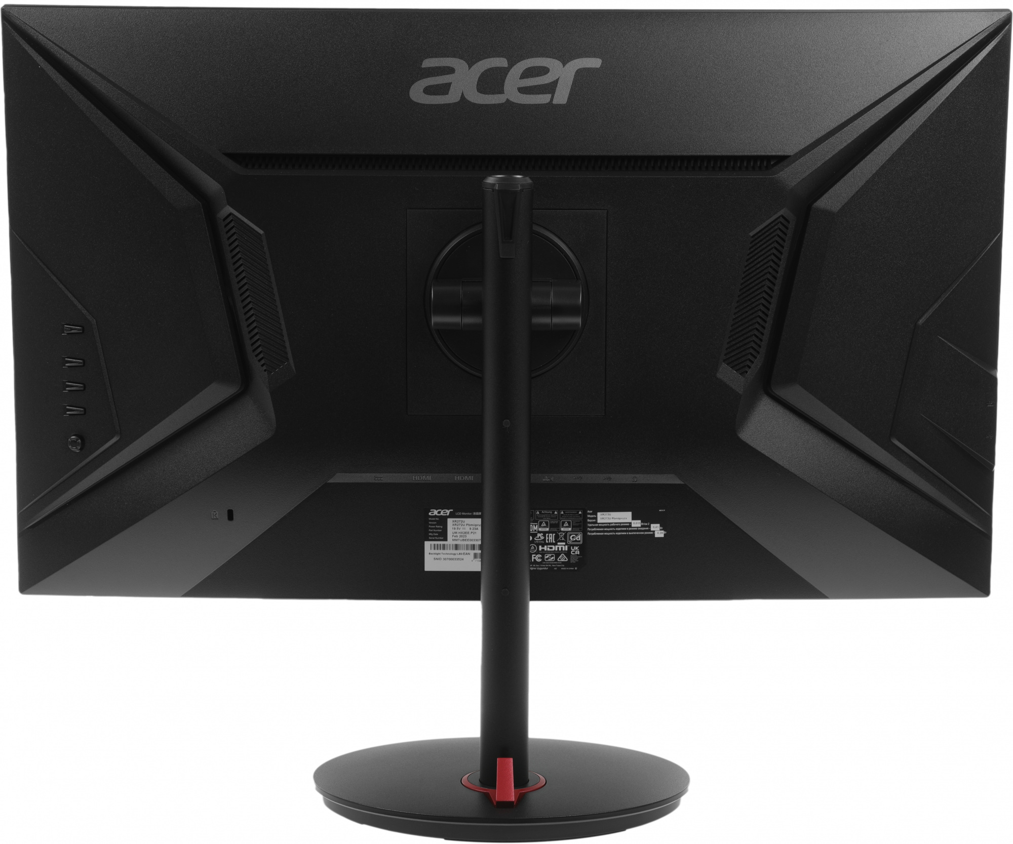 Монитор Acer 27" Nitro XR272UPbmiipruzx черный IPS LED 1ms 16:9 HDMI M/M матовая HAS Piv 400cd 178гр/178гр 2560x1440 170Hz FreeSync Premium DP 2K USB 4.65кг