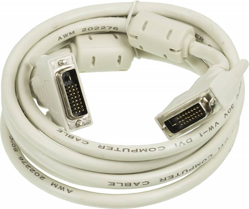 Кабель Ningbo DVI-D Dual Link (m) DVI-D Dual Link (m) 3м (RD-DVI-3-BR) феррит.кольца черный (блистер)