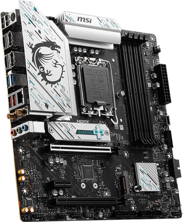 Материнская плата MSI B760M GAMING PLUS WIFI Soc-1700 Intel B760 4xDDR5 mATX AC`97 8ch(7.1) 2.5Gg+HDMI+DP