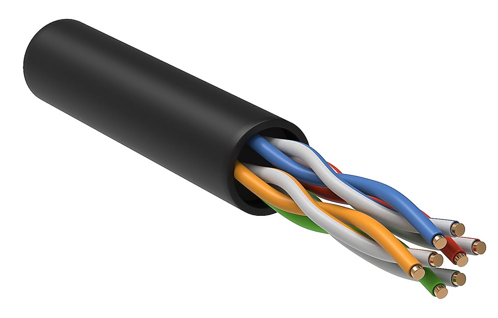 LC3-C5E04-139-100 - ITK Витая пара U/UTP кат.5E 4х2х24AWG solid LDPE черный (100м/бухта)