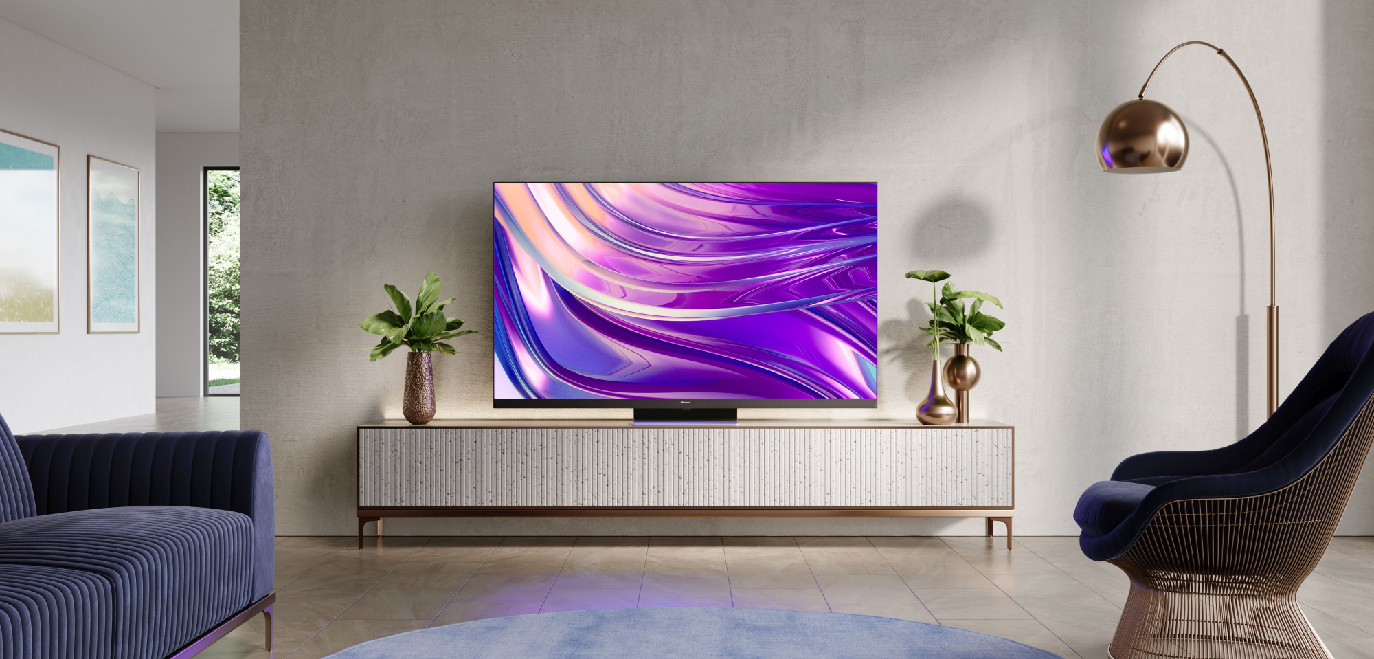 Телевизор QLED Hisense 75" 75U8HQ черный 4K Ultra HD 120Hz DVB-T DVB-T2 DVB-C DVB-S DVB-S2 USB WiFi Smart TV