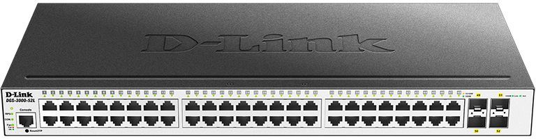 Коммутатор D-Link DGS-3000-52L/B1A (L2) 48x1Гбит/с 4SFP управляемый
