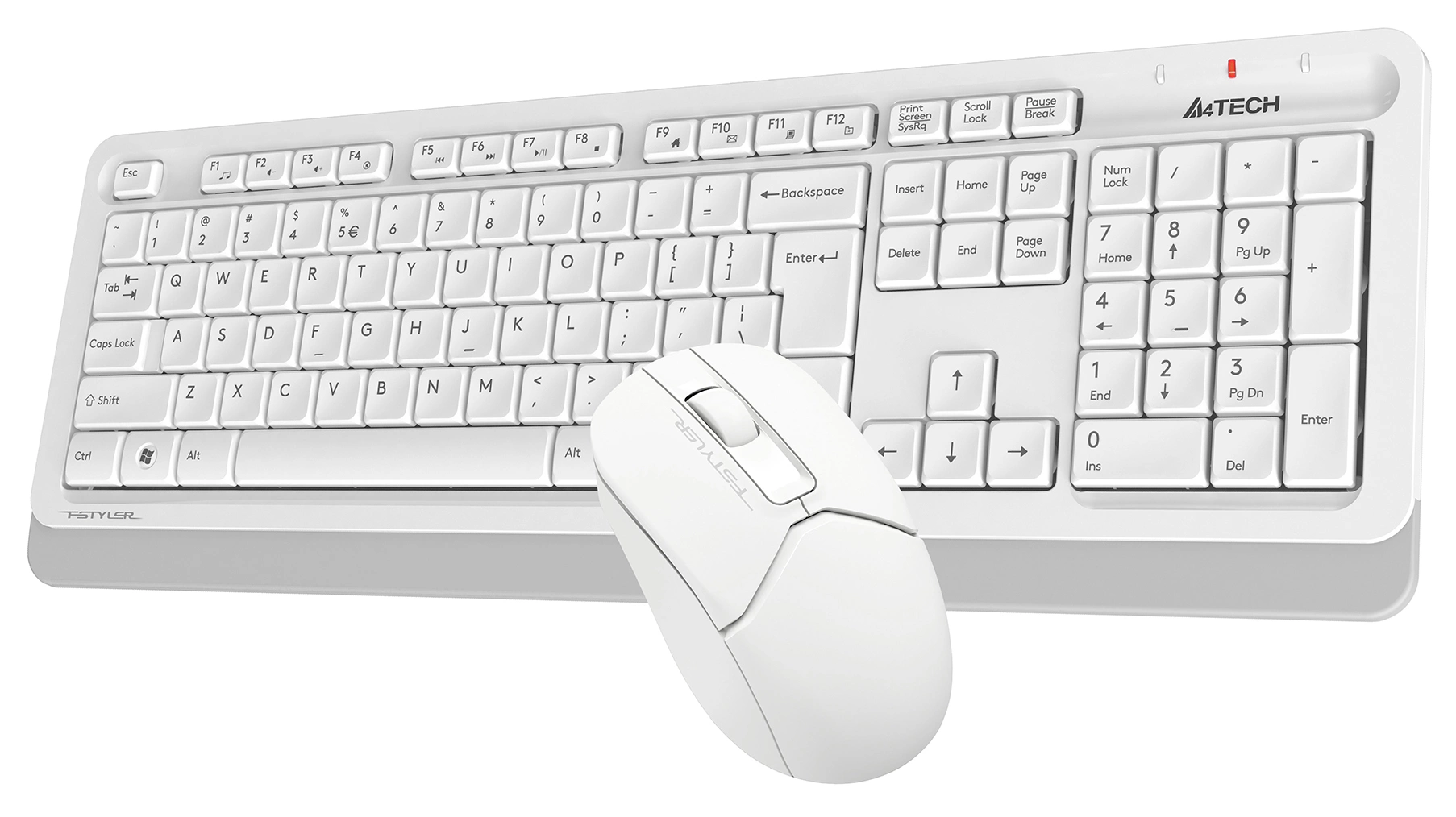 Клавиатура + мышь A4Tech Fstyler FG1012 клав:белый мышь:белый USB беспроводная Multimedia (FG1012 WHITE)