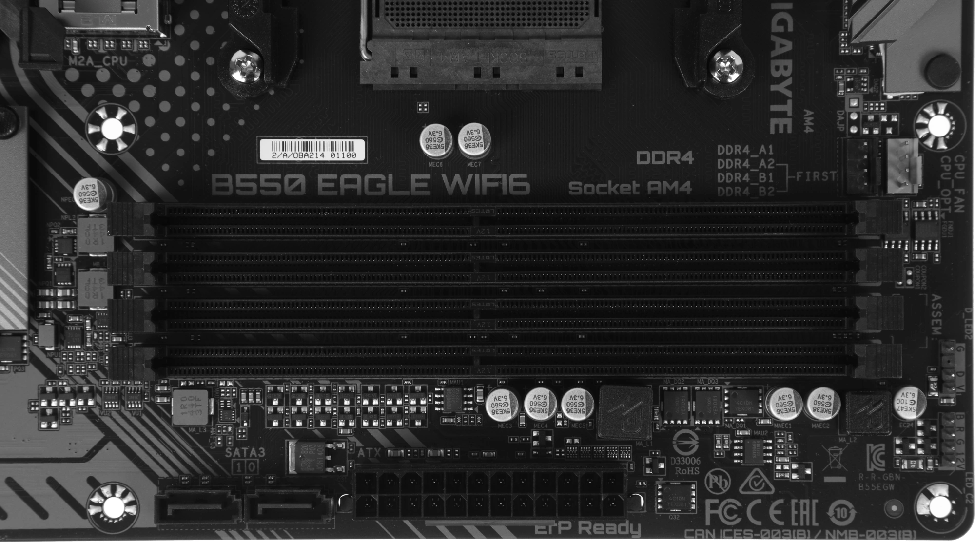 Материнская плата Gigabyte B550 EAGLE WIFI6 Soc-AM4 AMD B550 4xDDR4 ATX AC`97 8ch(7.1) GbLAN RAID+HDMI