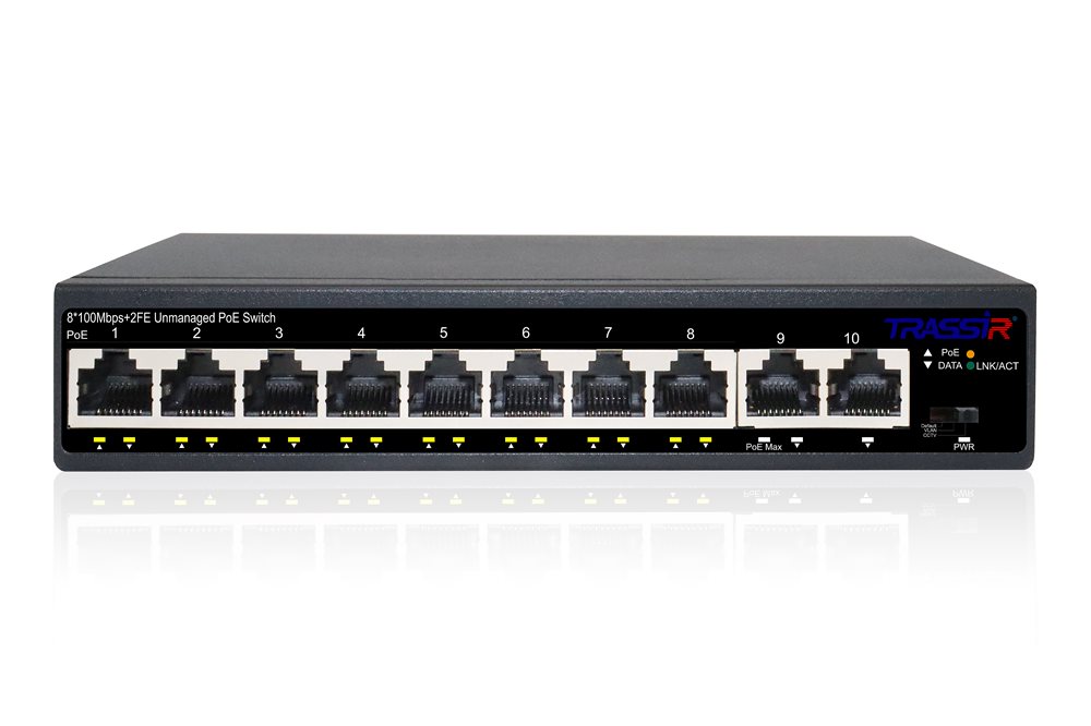 TR-NS1110-105-8POE v2 -  Неуправляемый коммутатор TRASSIR