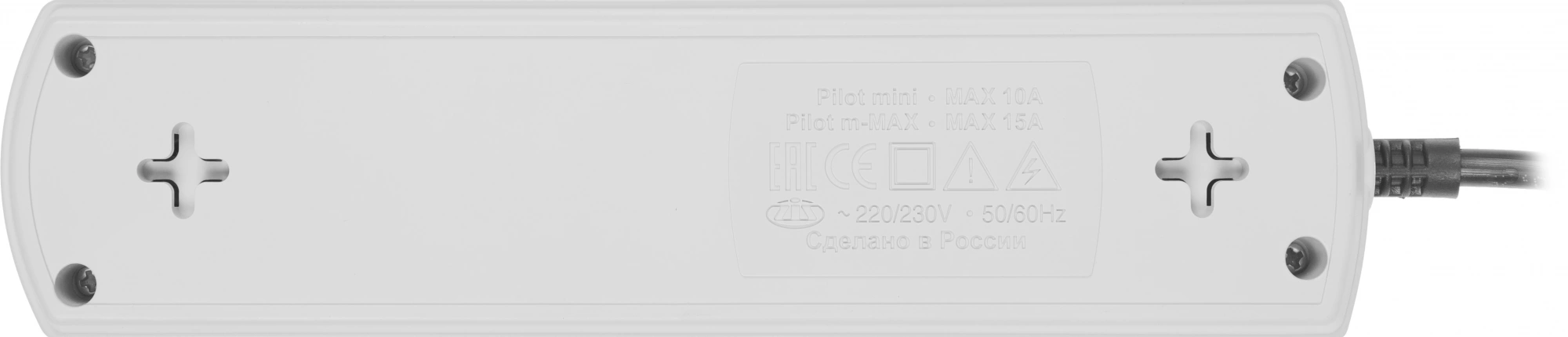 Сетевой фильтр Pilot mini 3м (4 розетки) белый (коробка)