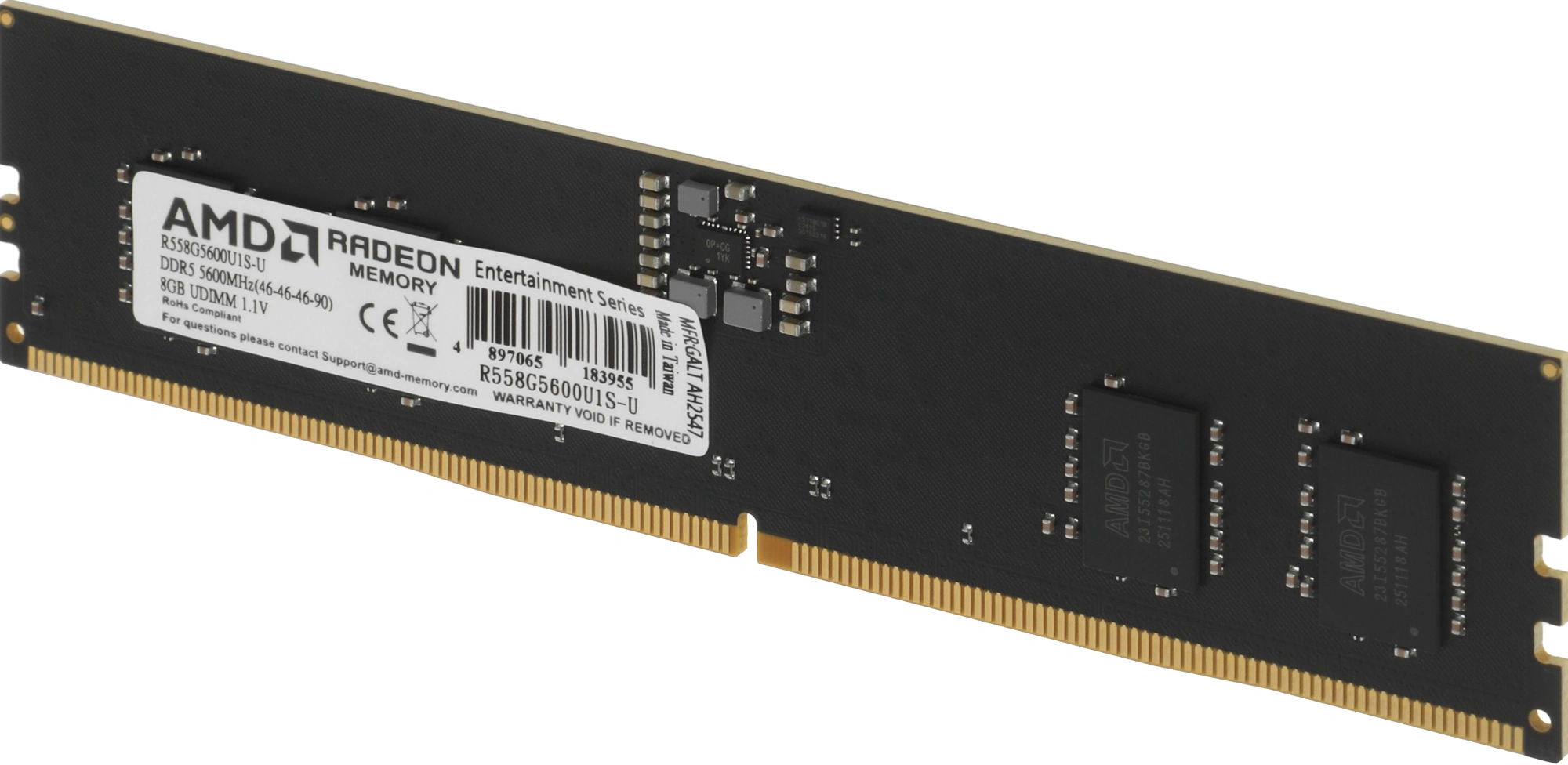 Память DDR5 8GB 5600MHz AMD R558G5600U1S-U Radeon R5 RTL PC5-44800 CL46 DIMM 288-pin 1.1В Ret