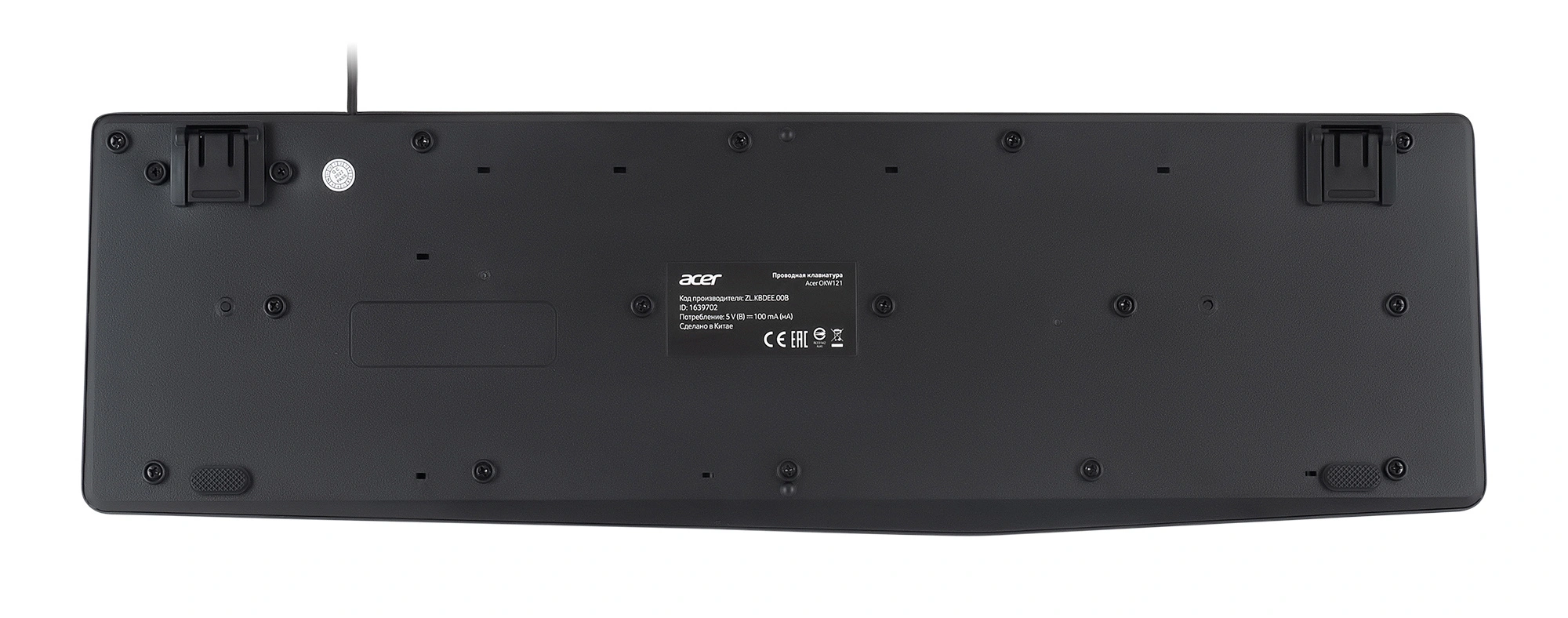 Клавиатура Acer OKW121 черный USB (ZL.KBDEE.00B) кабель 1.5м