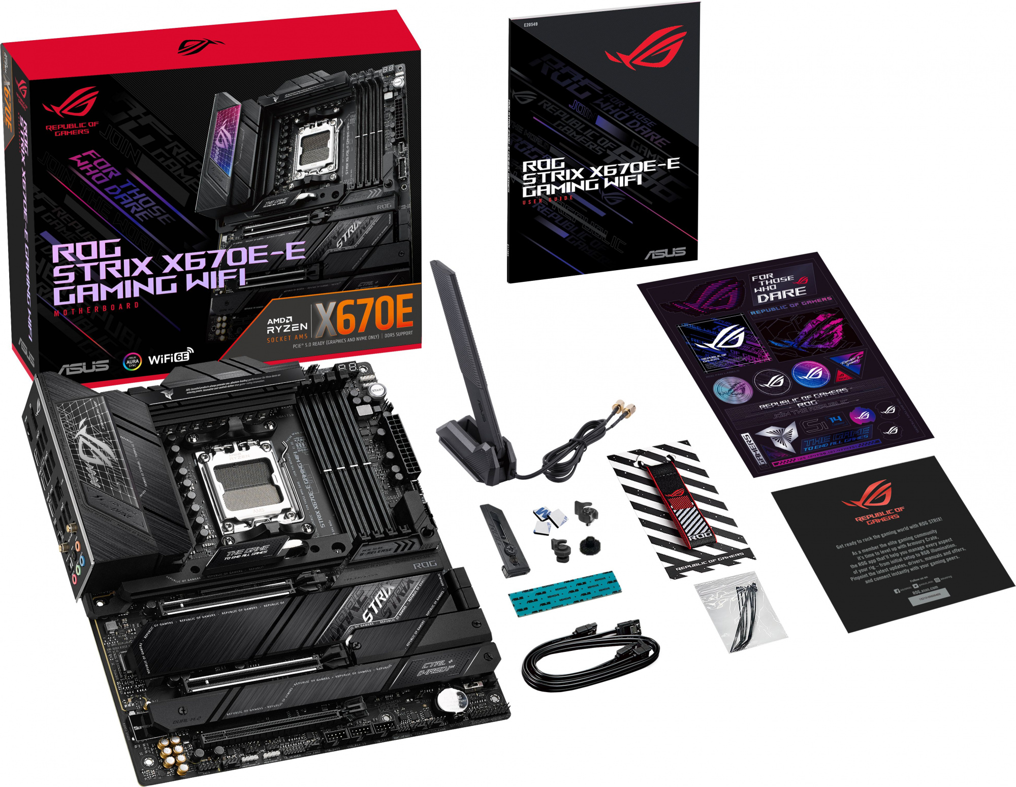 Материнская плата Asus ROG STRIX X670E-E GAMING WIFI Socket AM5 AMD X670 4xDDR5 ATX AC`97 8ch(7.1) 2.5Gg RAID+HDMI+DP