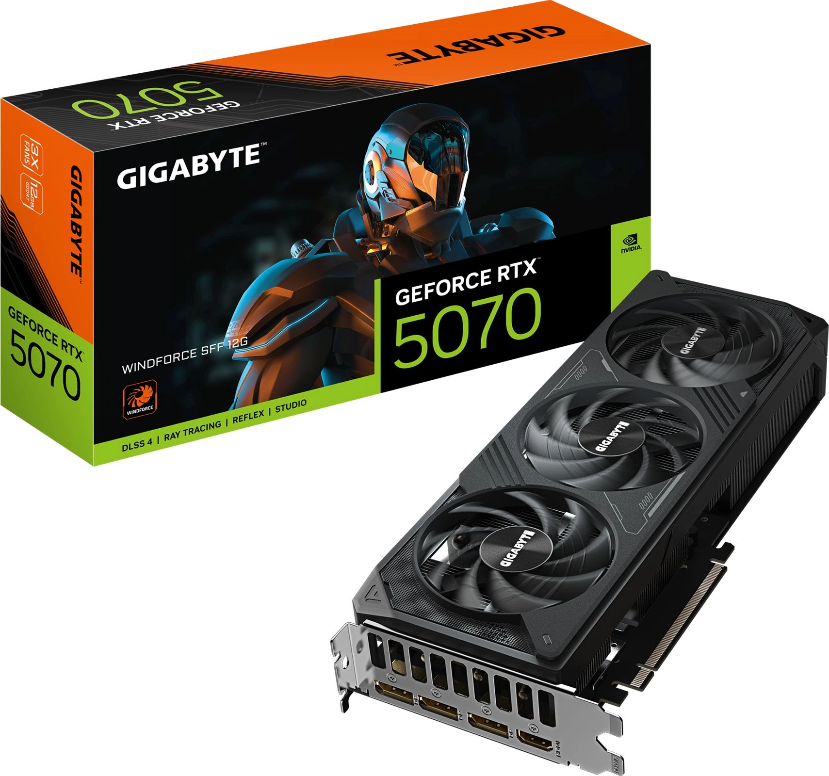 Видеокарта Gigabyte PCI-E 5.0 GV-N5070WF3-12GD 1.0 NVIDIA GeForce RTX 5070 12Gb 192bit GDDR7 2542/28000 HDMIx1 DPx3 HDCP Ret
