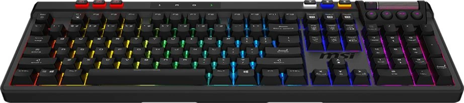 Клавиатура MSI Pro W Silent механическая серый/черный USB Multimedia for gamer LED (подставка для запястий) (S11-43RU210-CLA)