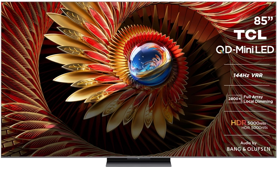 Телевизор LED TCL 85" 85C8K QD-Mini LED Frameless черный 4K Ultra HD 144Hz DVB-T DVB-T2 DVB-C DVB-S DVB-S2 USB WiFi Smart TV