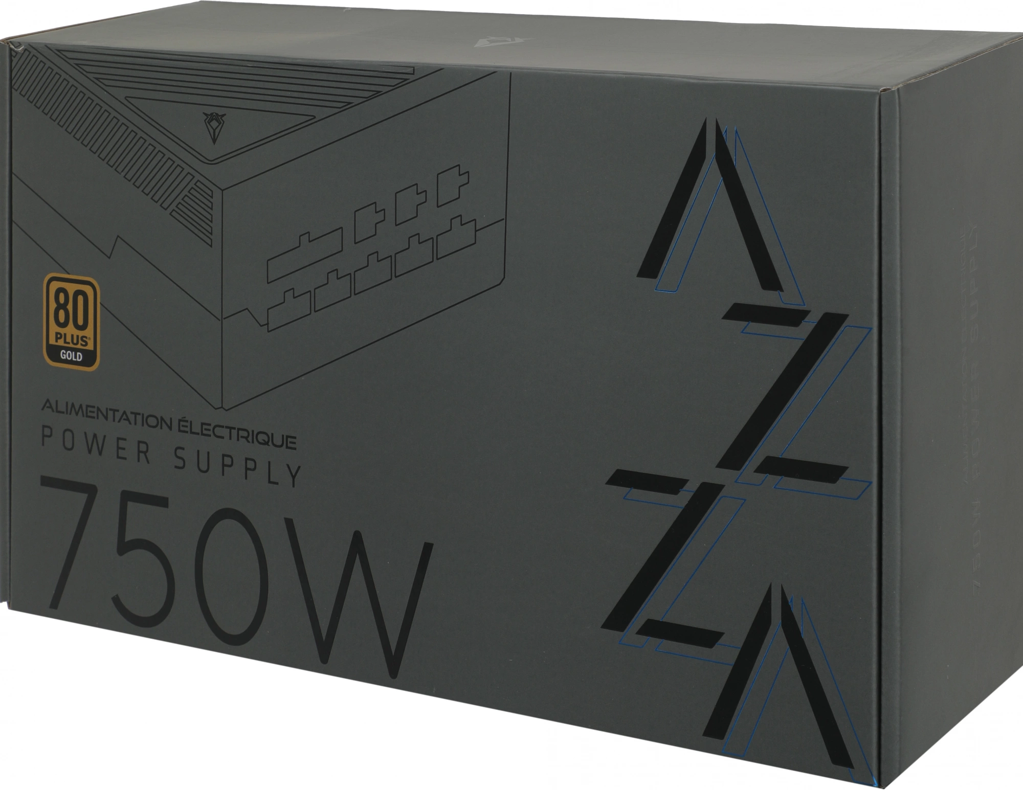 Блок питания Azza ATX 750W PSAZ-750G 80+ gold (20+4pin) APFC 120mm fan 6xSATA Cab Manag RTL