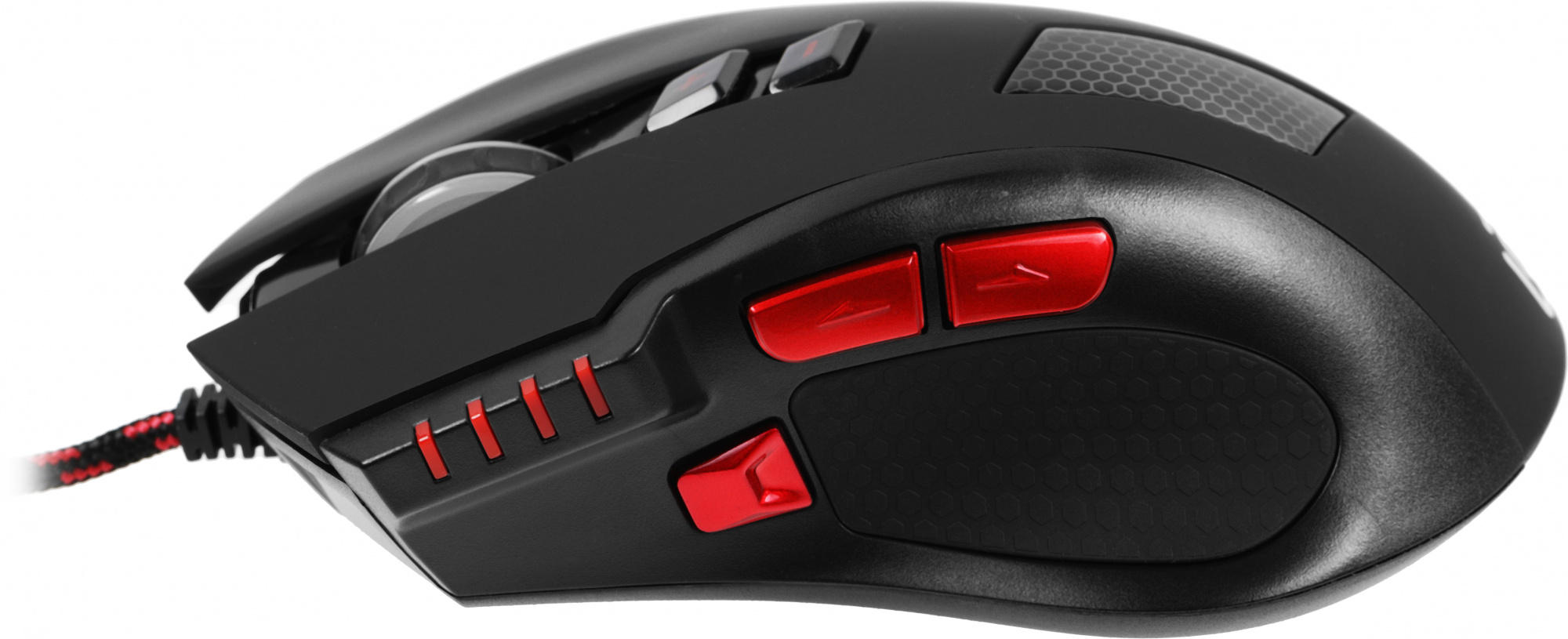 Мышь Оклик 806G черный/красный оптическая 3200dpi USB 8but (1431646)