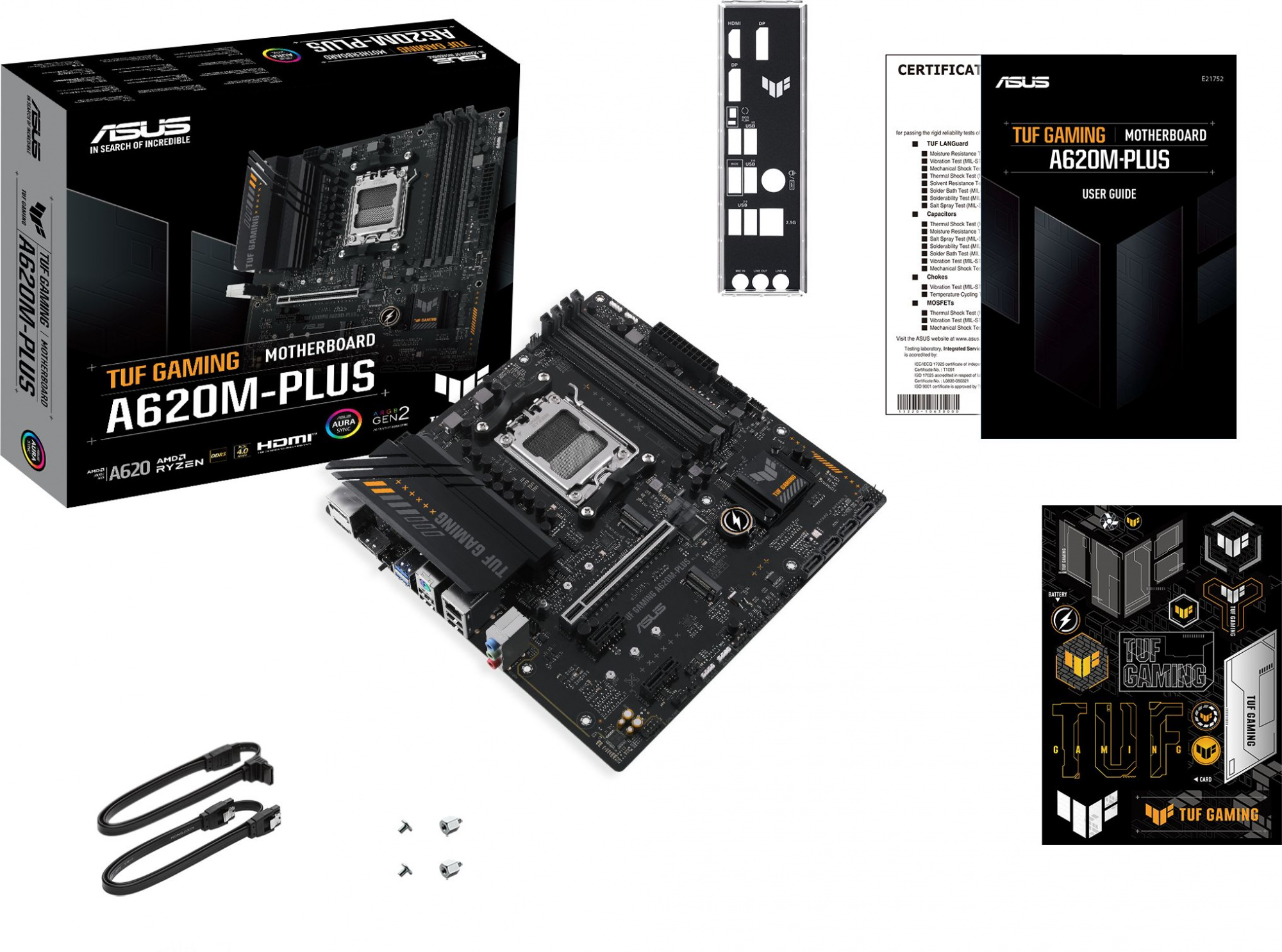 Материнская плата Asus TUF GAMING A620M-PLUS Socket AM5 AMD A620 4xDDR5 mATX AC`97 8ch(7.1) 2.5Gg RAID+HDMI+DP
