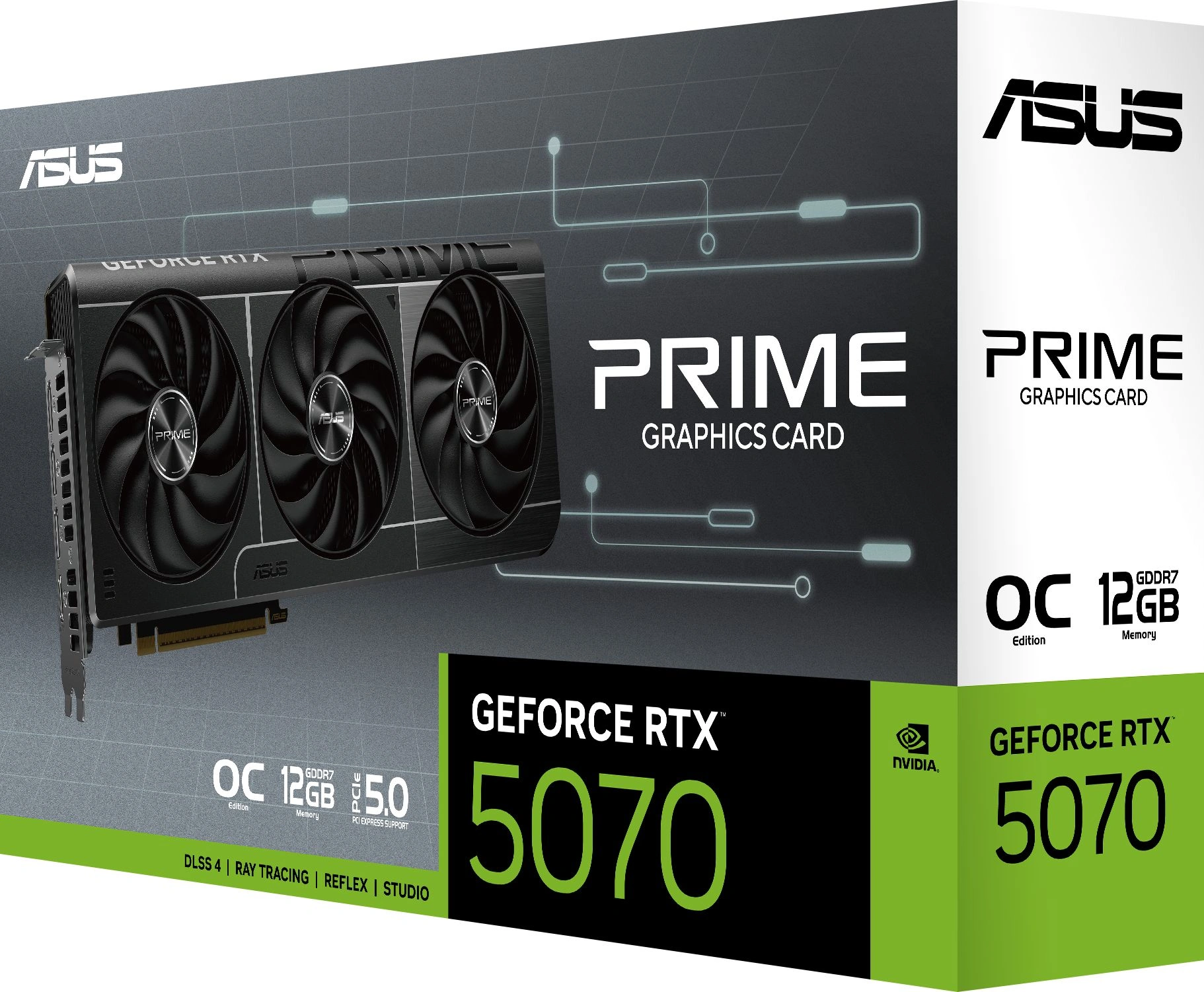 Видеокарта Asus PCI-E 5.0 PRIME-RTX5070-O12G NVIDIA GeForce RTX 5070 12Gb 192bit GDDR7 2557/28000 HDMIx1 DPx3 HDCP Ret