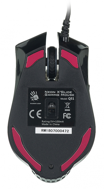 Мышь A4Tech Bloody Q51 черный/рисунок оптическая 6200dpi USB 8but