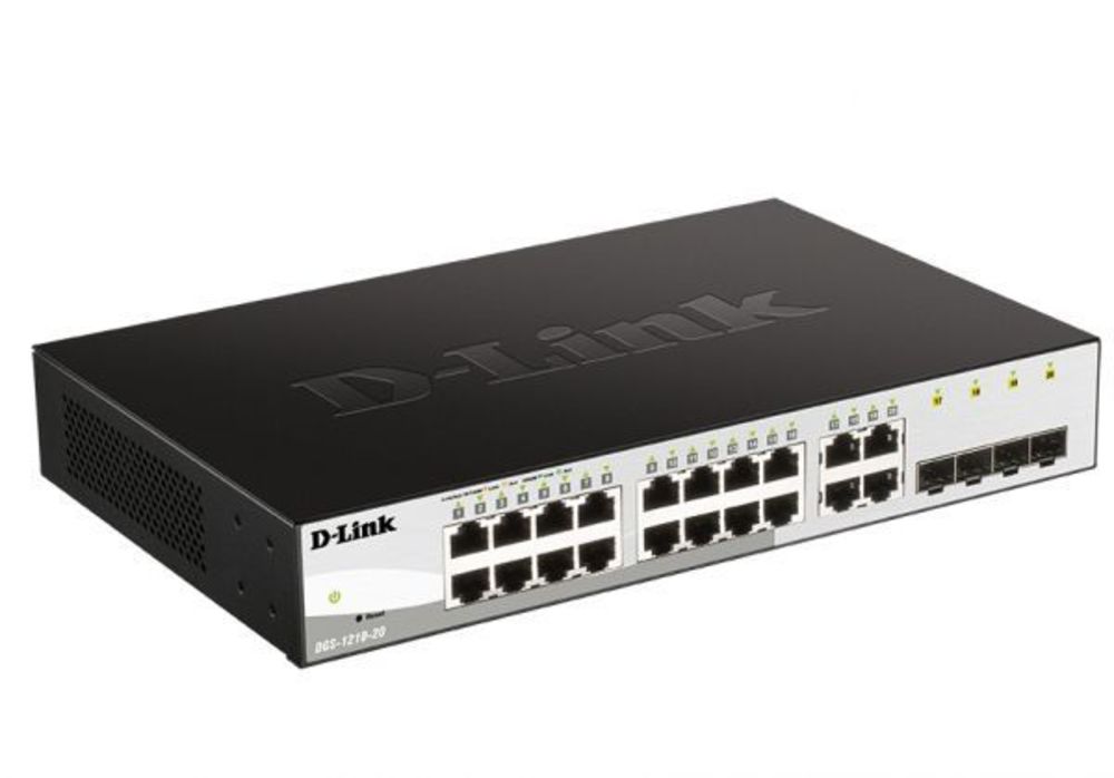DGS-1210-20/F2A Настраиваемый L2 коммутатор с 16 портами 10/100/1000Base-T и 4 комбо-портами 100/1000Base-T/SFP