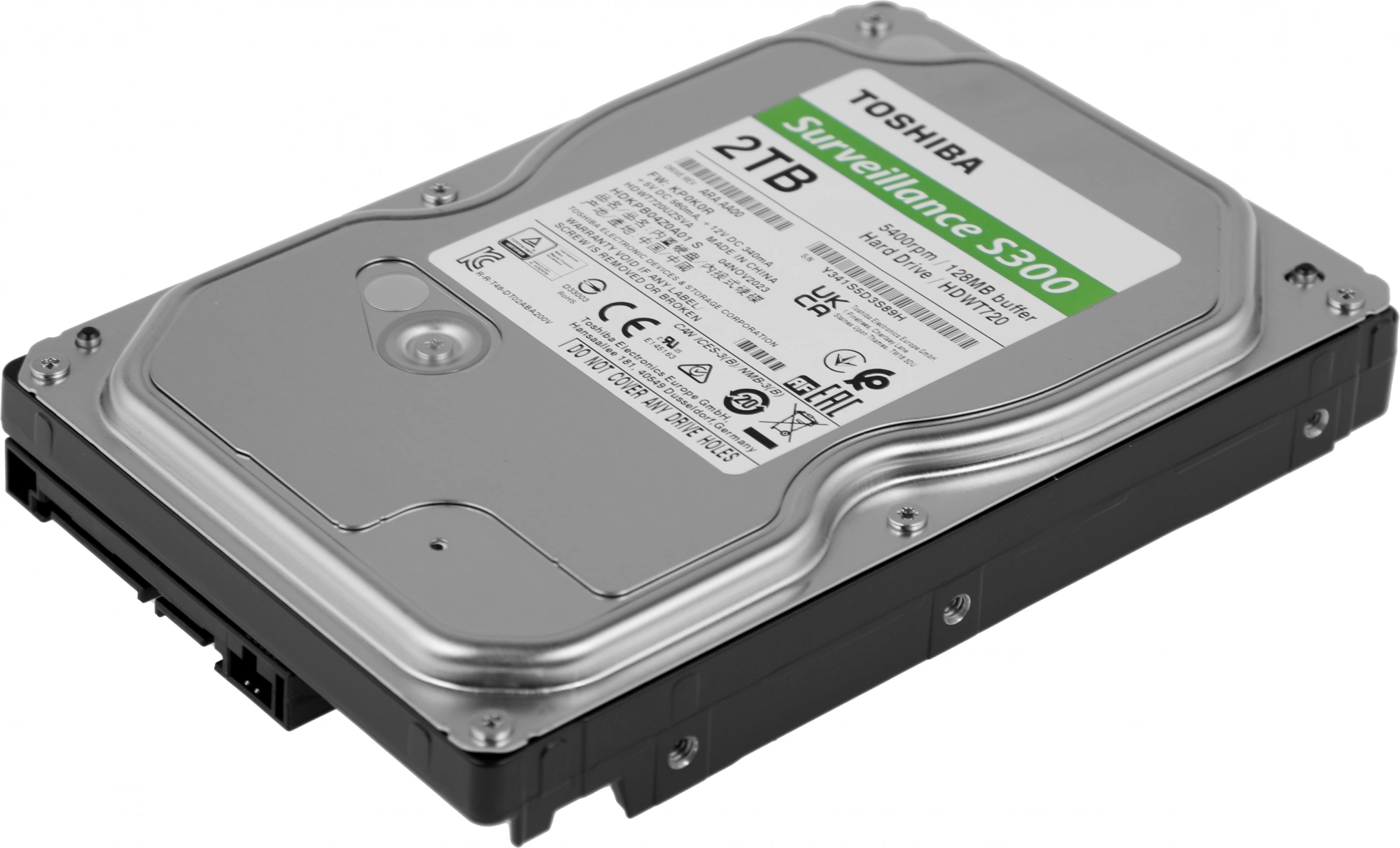 Жесткий диск Toshiba SATA-III 2Tb HDWT720UZSVA Surveillance S300 (5400rpm) 128Mb 3.5"