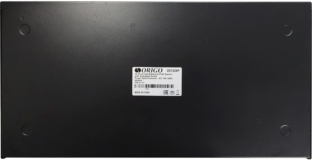 Коммутатор Origo OS1226P/285W OS1226P/285W/A1A (L2) 24x100Мбит/с 2x1Гбит/с 24PoE+ 285W неуправляемый