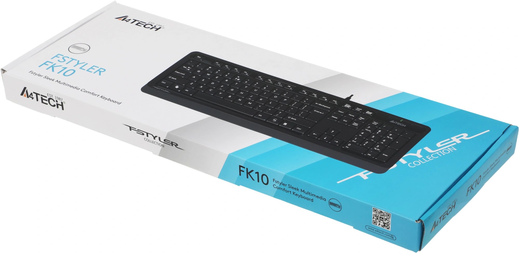 Клавиатура A4Tech FK10 черный/серый USB (FK10 GREY) кабель 1.5м