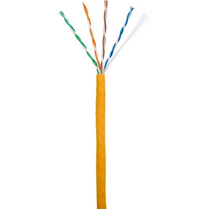 EC-UU004-5E-LSZH-OR- Кабель NETLAN U/UTP 4 пары, Кат.5e (Класс D), 100МГц, одножильный, BC (чистая медь), внутренний, LSZH нг(B)-HF, оранжевый, 305м