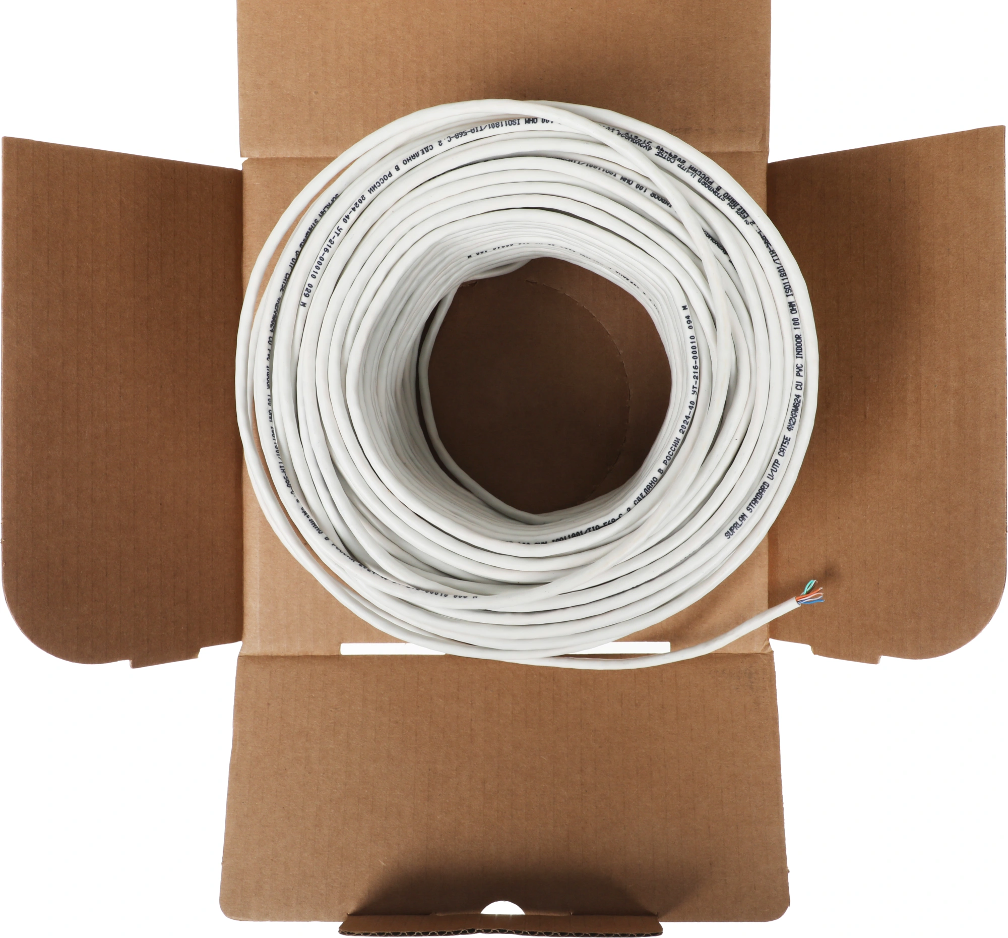 Кабель сетевой информационный Suprlan 01-0332-1 кат.5E UTP 4 пары 24AWG PVC внутренний 100м серый