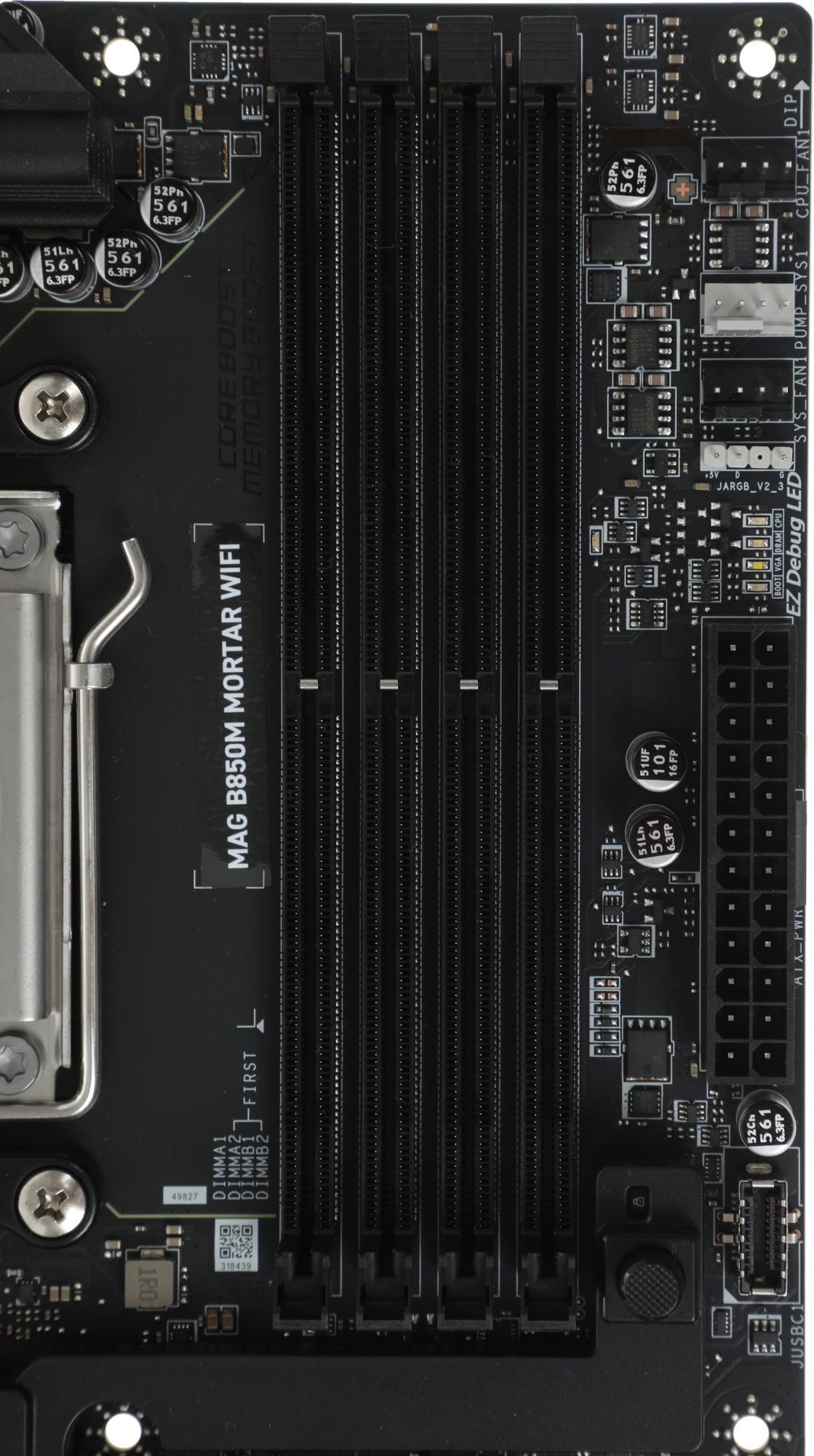 Материнская плата MSI MAG B850M MORTAR WIFI Socket AM5 AMD B850 4xDDR5 mATX AC`97 8ch(7.1) 5Gigabit RAID+HDMI