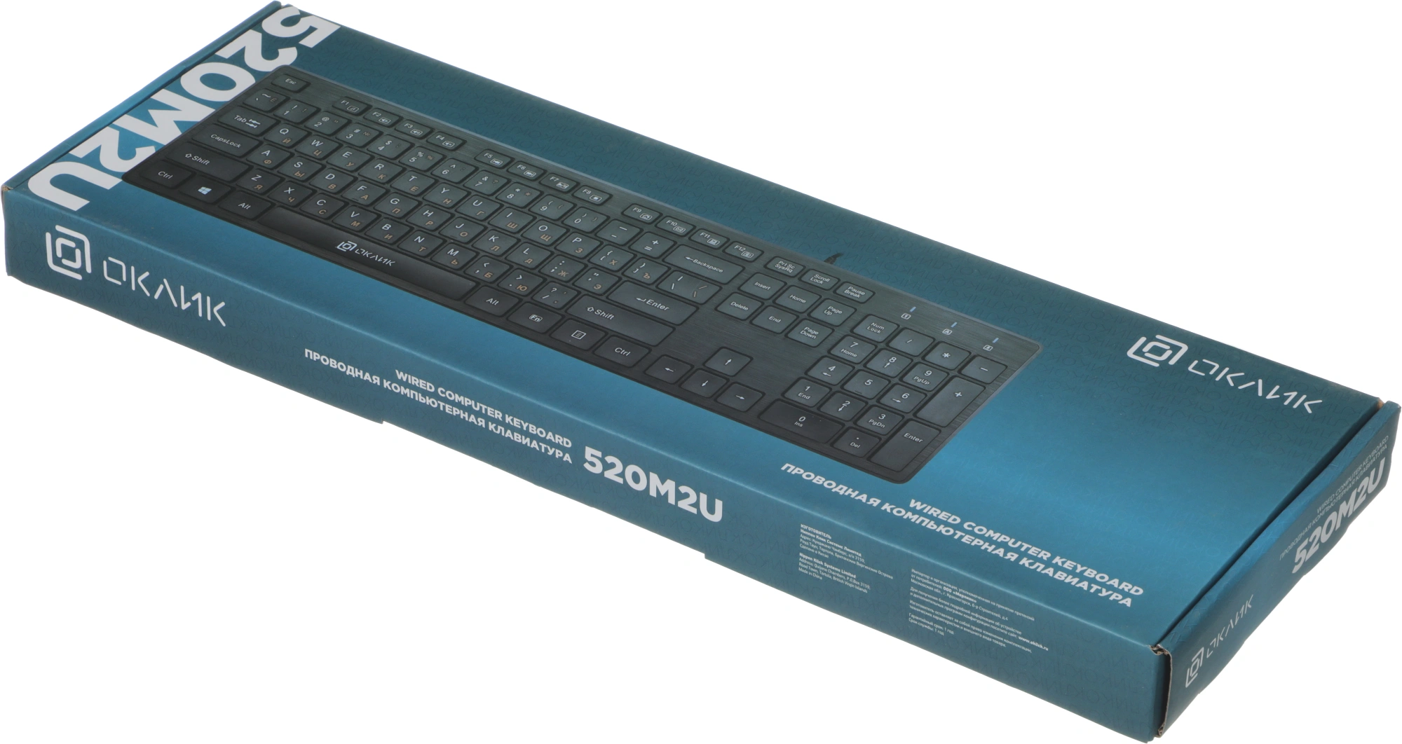 Клавиатура Оклик 520M2U черный/черный USB slim Multimedia