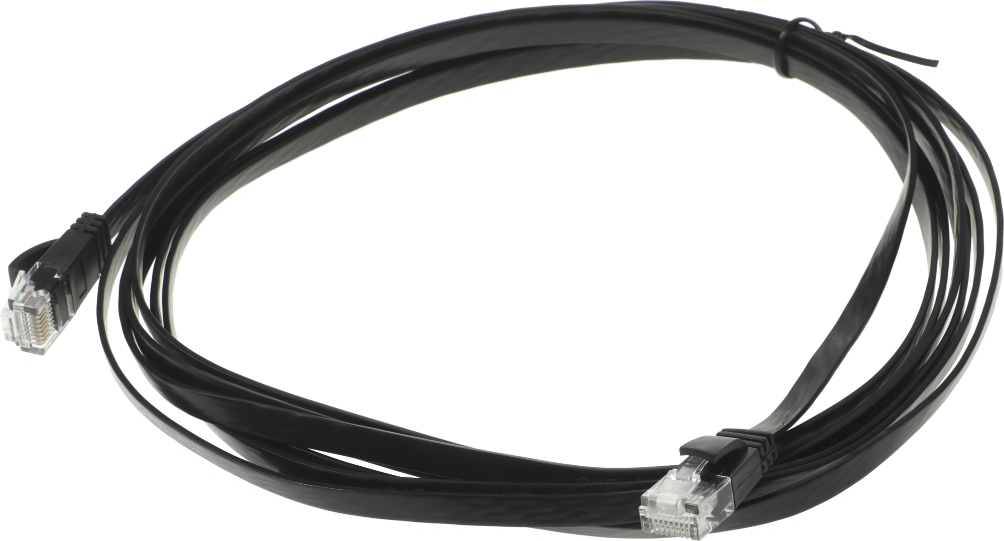 Патч-корд Buro Flat 10Гбит/с UTP 4 пары cat.6 Cu molded 3м черный RJ-45 (m)-RJ-45 (m) (BU-C6-FLAT-3M-B)