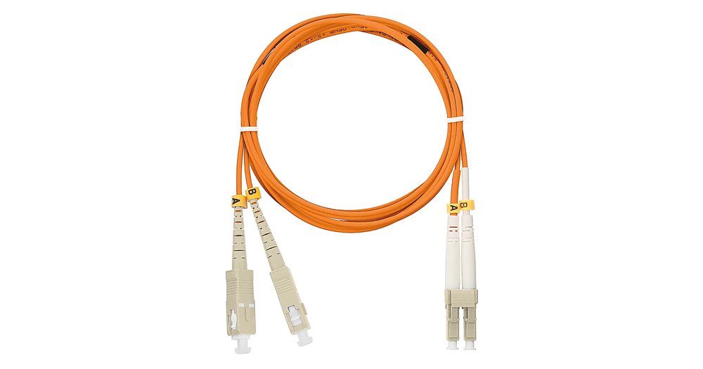 NMF-PC2M2C2-SCU-LCU-001 - Переходной шнур NIKOMAX, двойной, MM 50/125, OM2, SC/UPC-LC/UPC, LSZH, 1 м