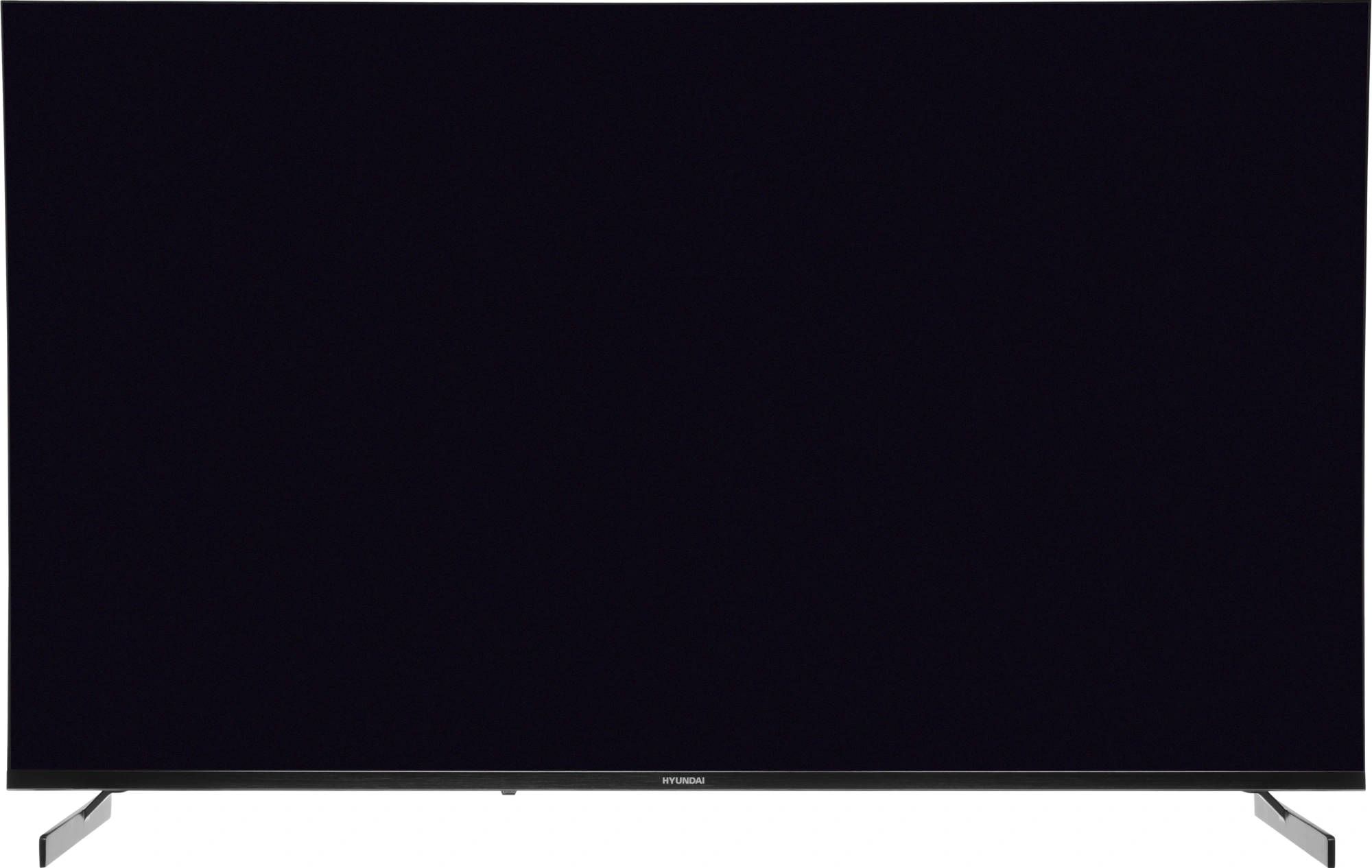 Телевизор LED Hyundai 55" H-LED55BU7011 Google TV Frameless Metal черный 4K Ultra HD 60Hz MEMC DVB-T DVB-T2 DVB-C DVB-S DVB-S2 USB WiFi Smart TV