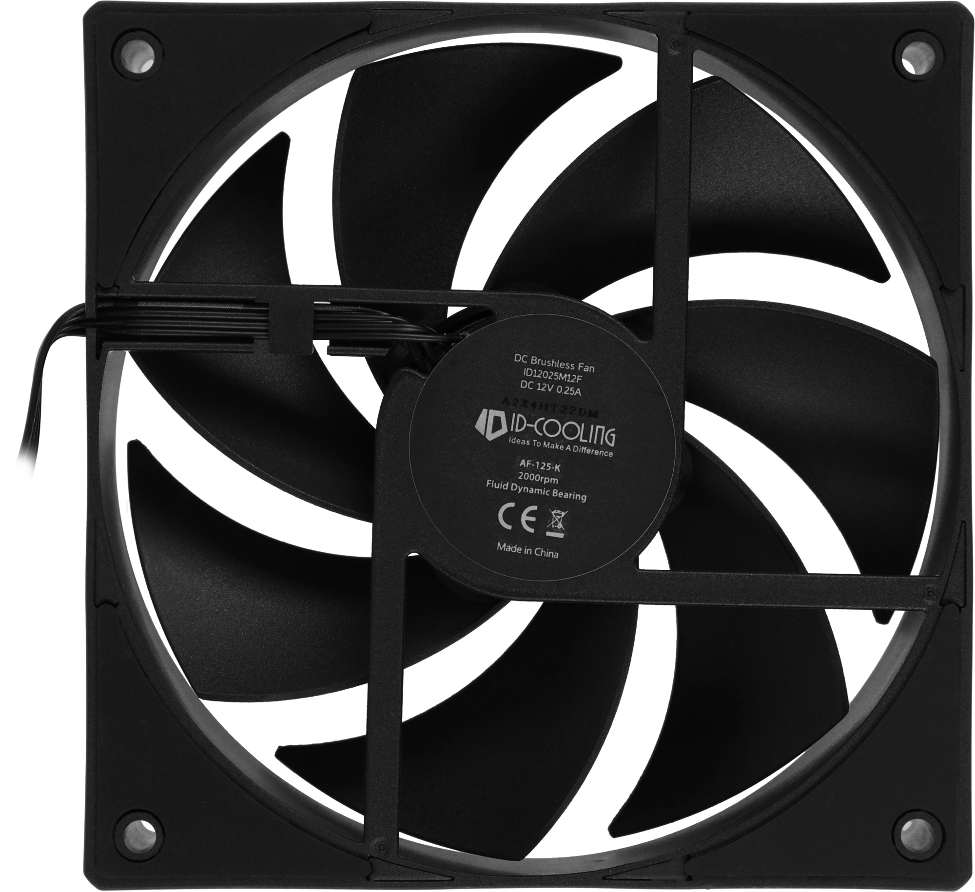 Вентилятор для корпуса ID-Cooling AF-125-K 120х120x25 черный 4-pin 30дБ Ret