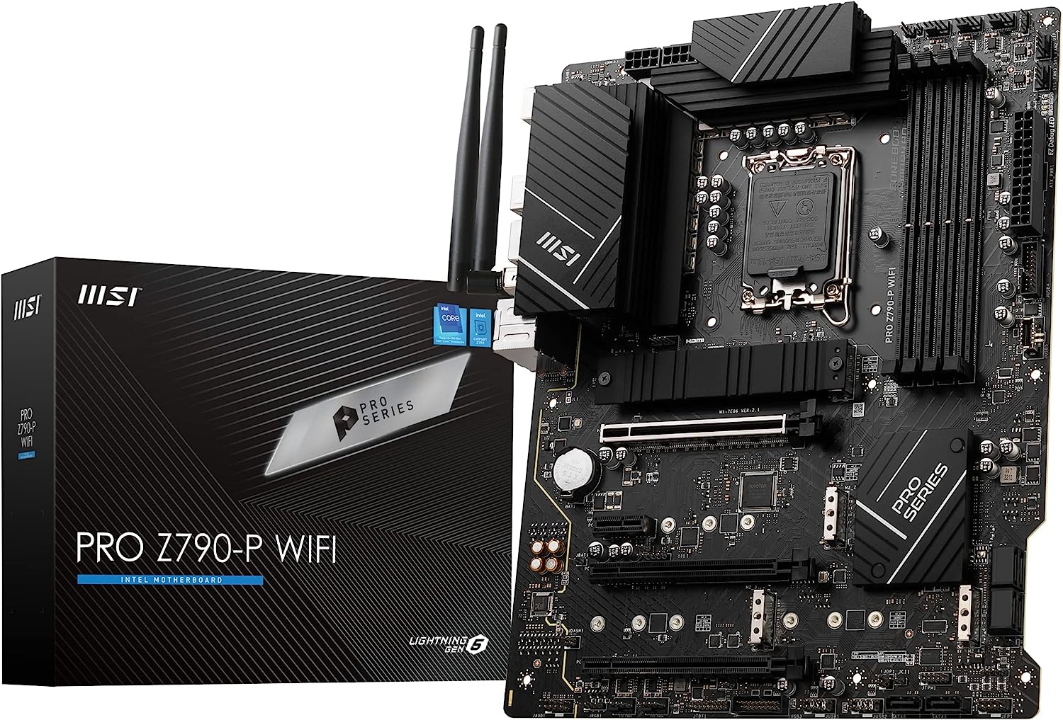 Материнская плата MSI PRO Z790-P WIFI Soc-1700 Intel Z790 4xDDR5 ATX AC`97 8ch(7.1) 2.5Gg RAID+HDMI+DP