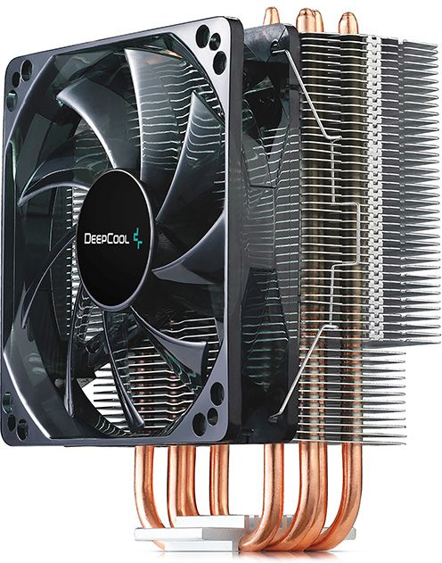 Устройство охлаждения(кулер) Deepcool Gammaxx 400 Blue Basic одноцветная Soc-AM5/AM4/1200/1700/1851 черный 4-pin 18-30dB Al+Cu 130W 640gr Ret (DP-MCH4-GMX400P-BL)