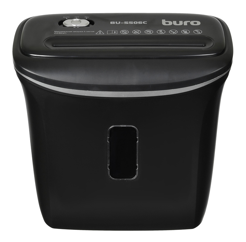 Шредер Buro Home BU-S506C черный (секр.P-4) фрагменты 5лист. 12лтр. пл.карты