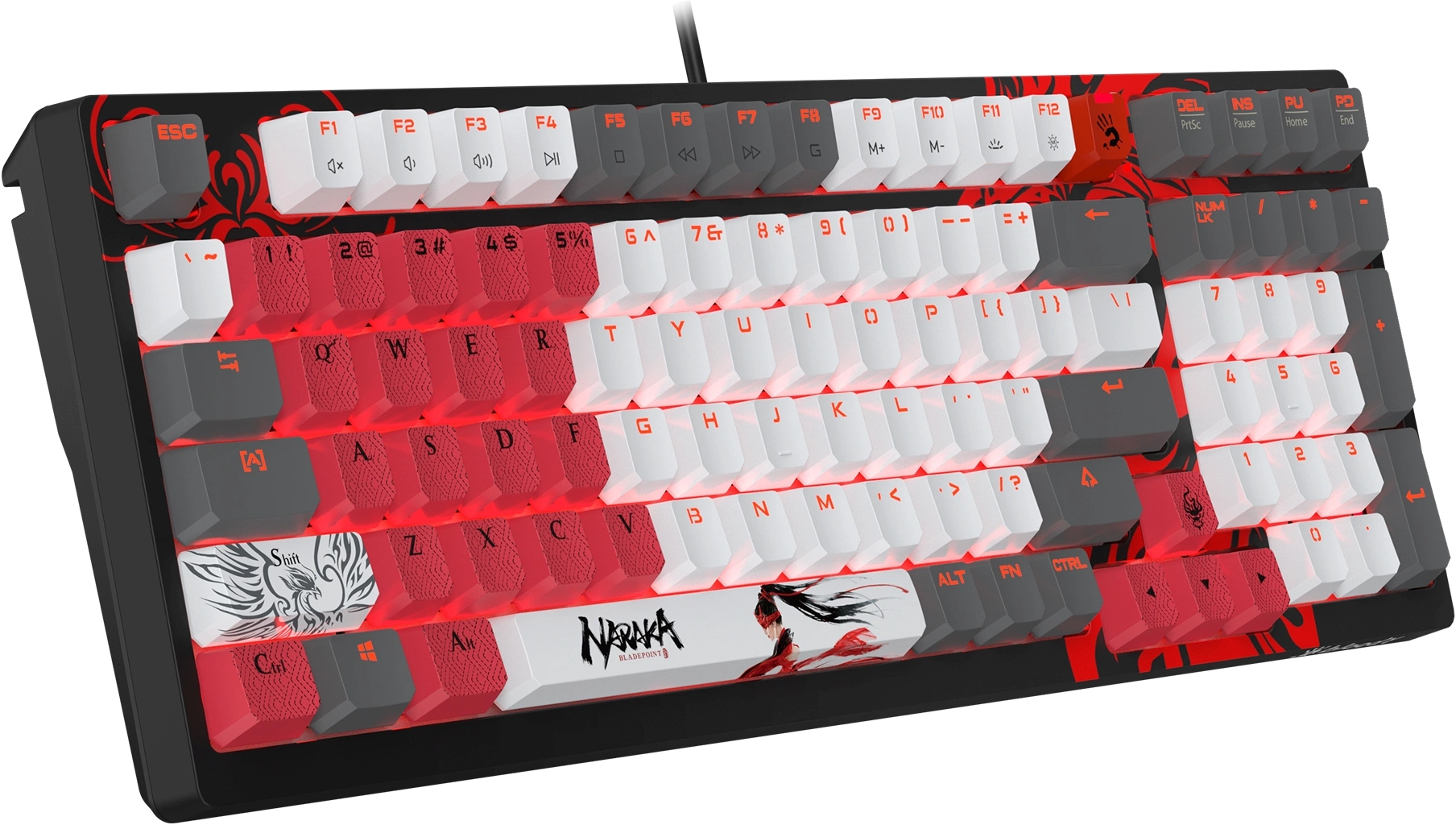 Клавиатура A4Tech S98 Naraka механическая черный/красный USB for gamer LED кабель 1.8м
