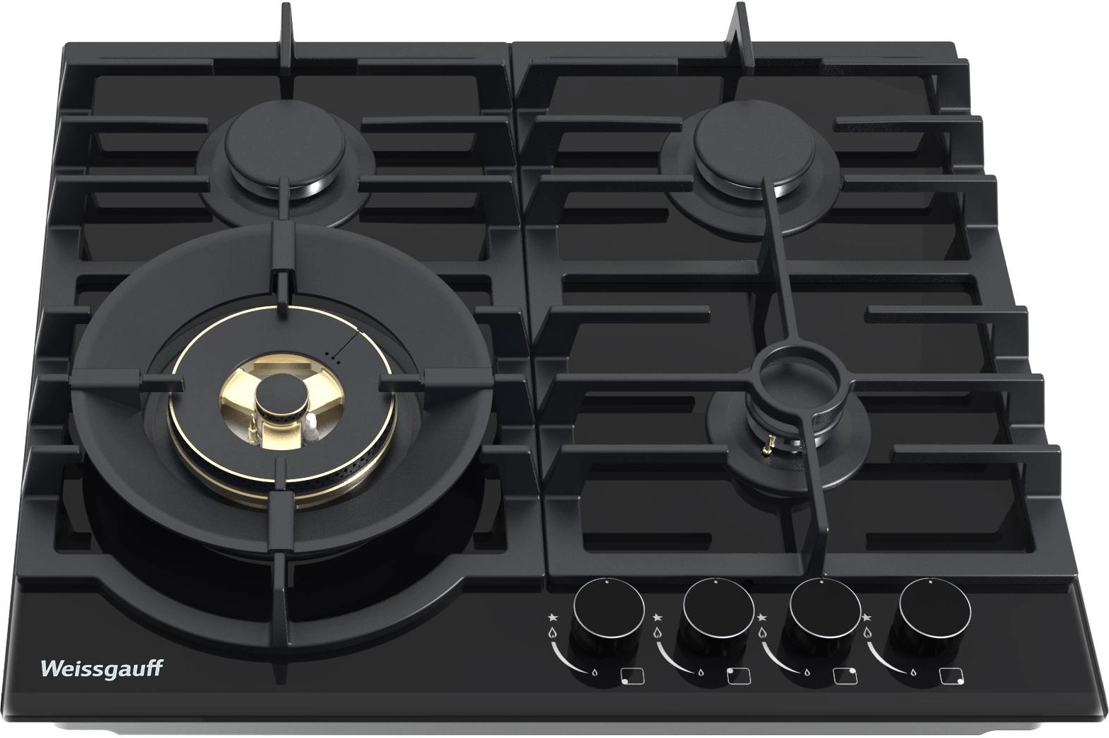 Газовая варочная поверхность Weissgauff HGG 6441 BG Brass черный