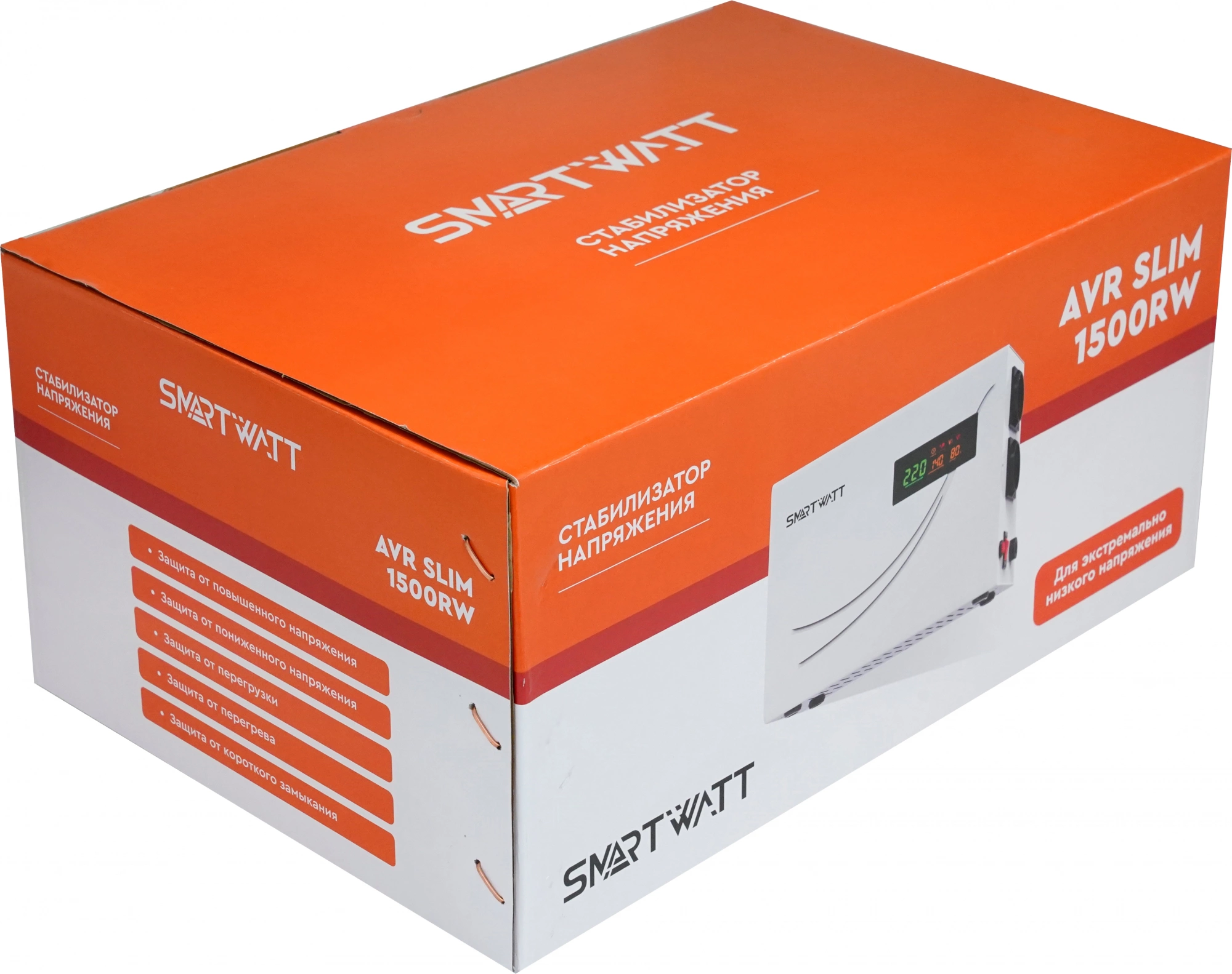 Стабилизатор напряжения Smartwatt AVR Slim 1500RW 1500ВА белый