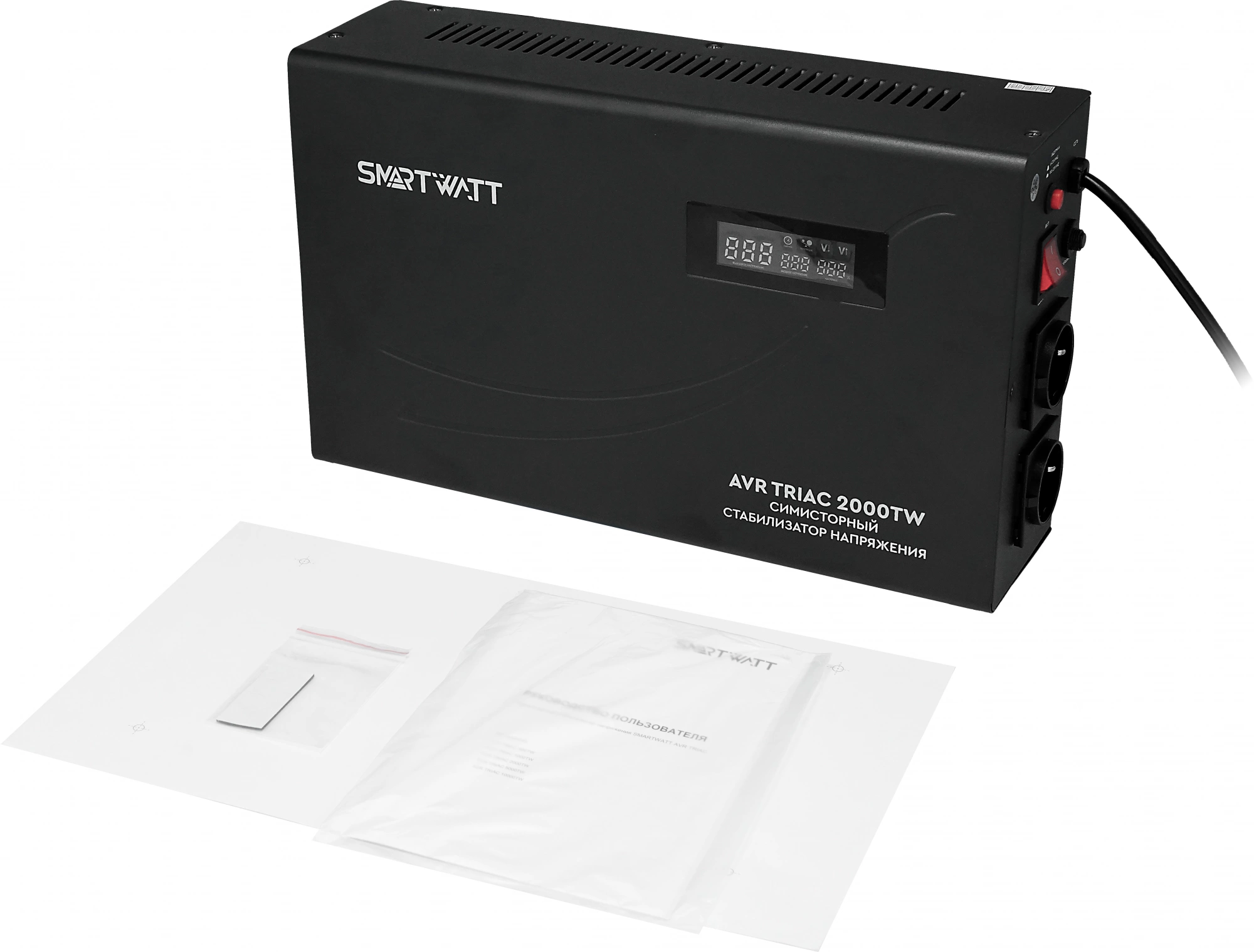 Стабилизатор напряжения Smartwatt AVR Triac 2000TW 2000ВА черный