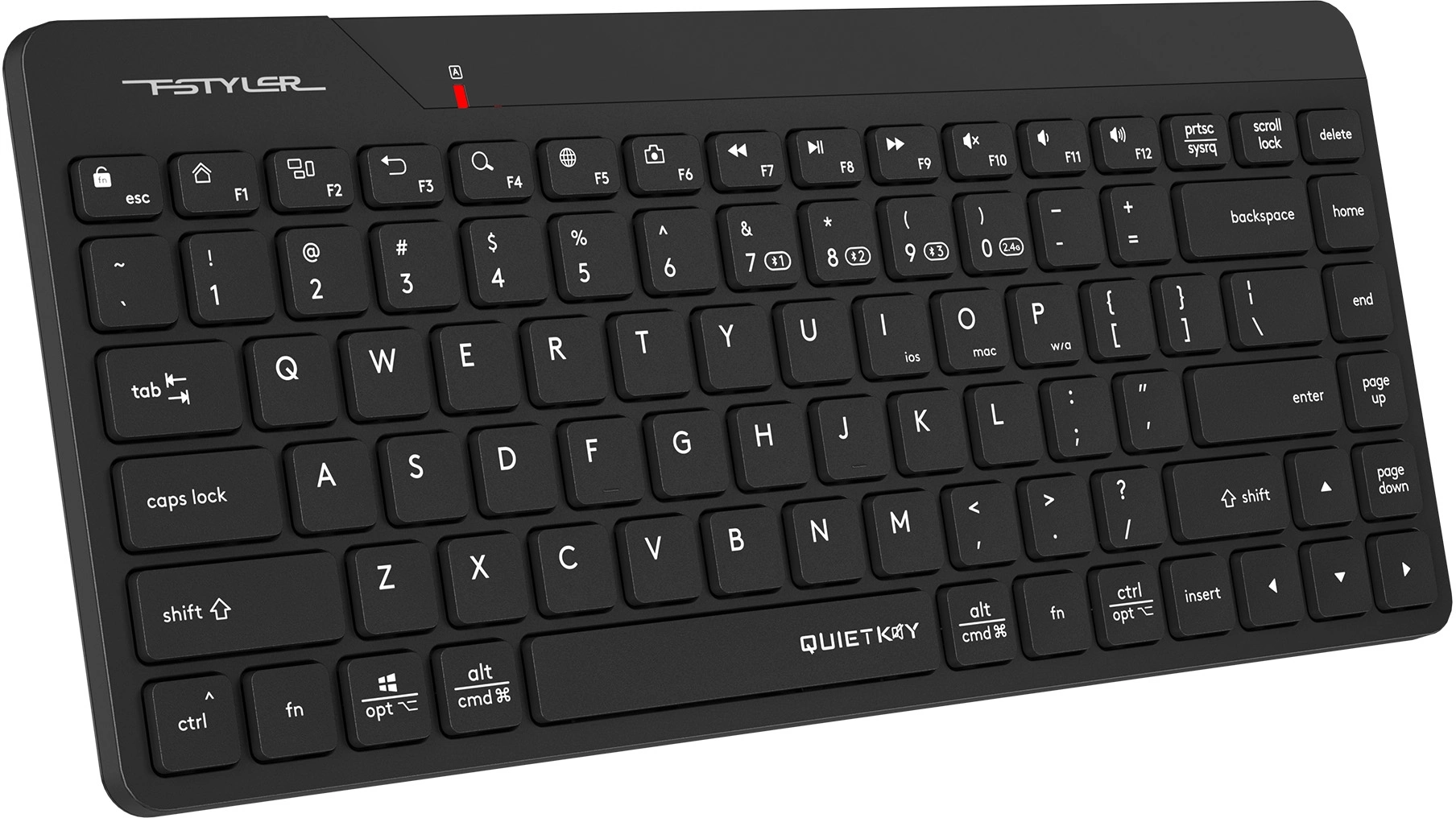 Клавиатура A4Tech FBK22 AS черный USB беспроводная BT/Radio