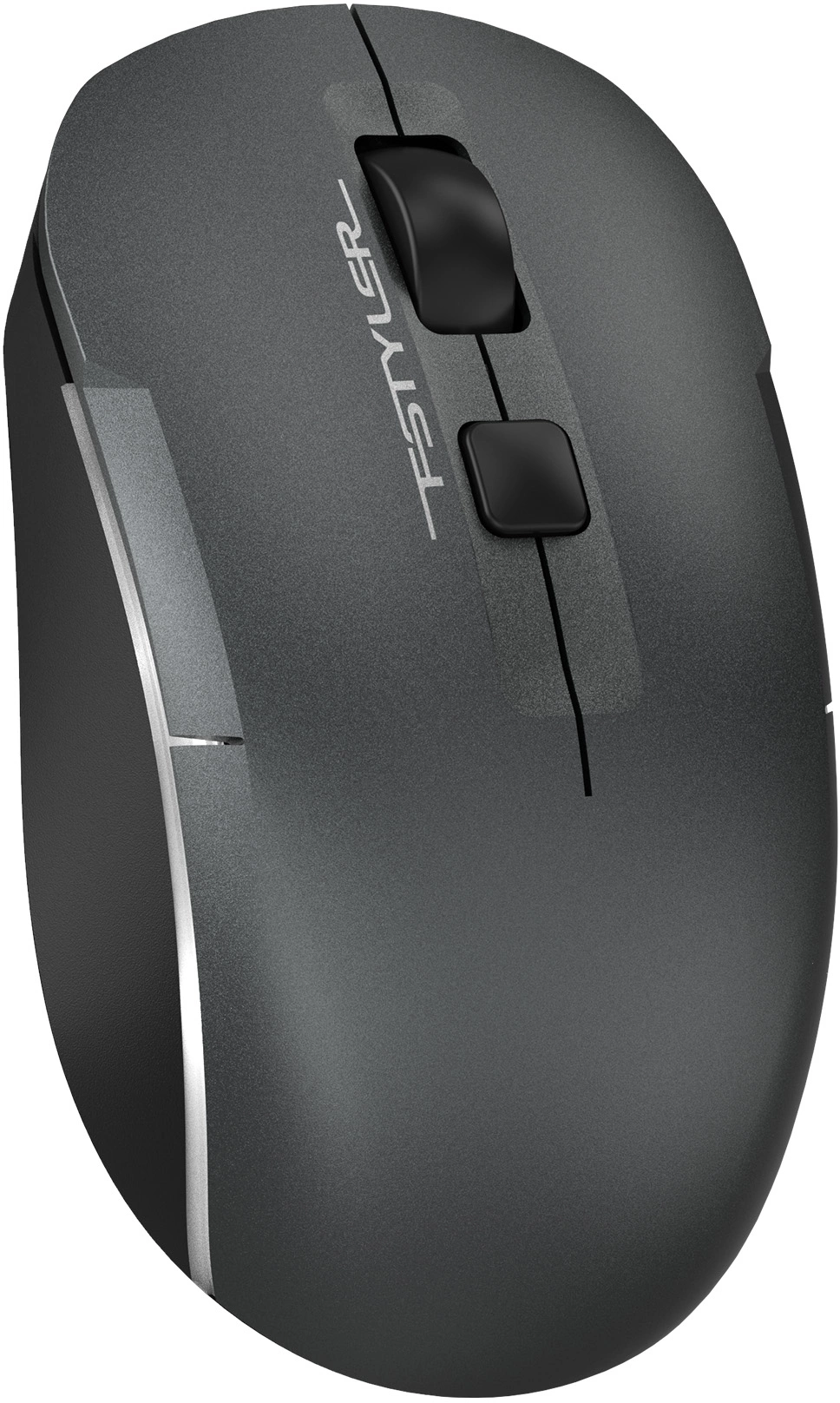 Мышь A4Tech Fstyler FB26CS Air2 серый/черный оптическая 2000dpi silent беспров. BT/Radio USB для ноутбука 4but (FB26CS AIR2 SMOKY GREY)