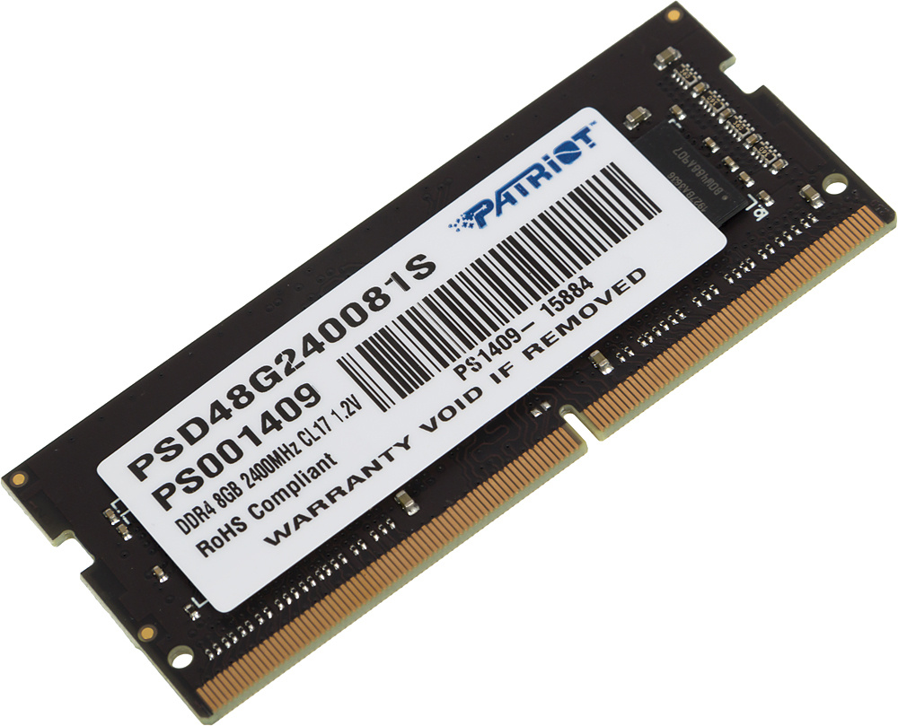 Память DDR4 8Gb 2400MHz Patriot PSD48G240081S RTL PC4-19200 CL17 SO-DIMM 260-pin 1.2В single rank Ret