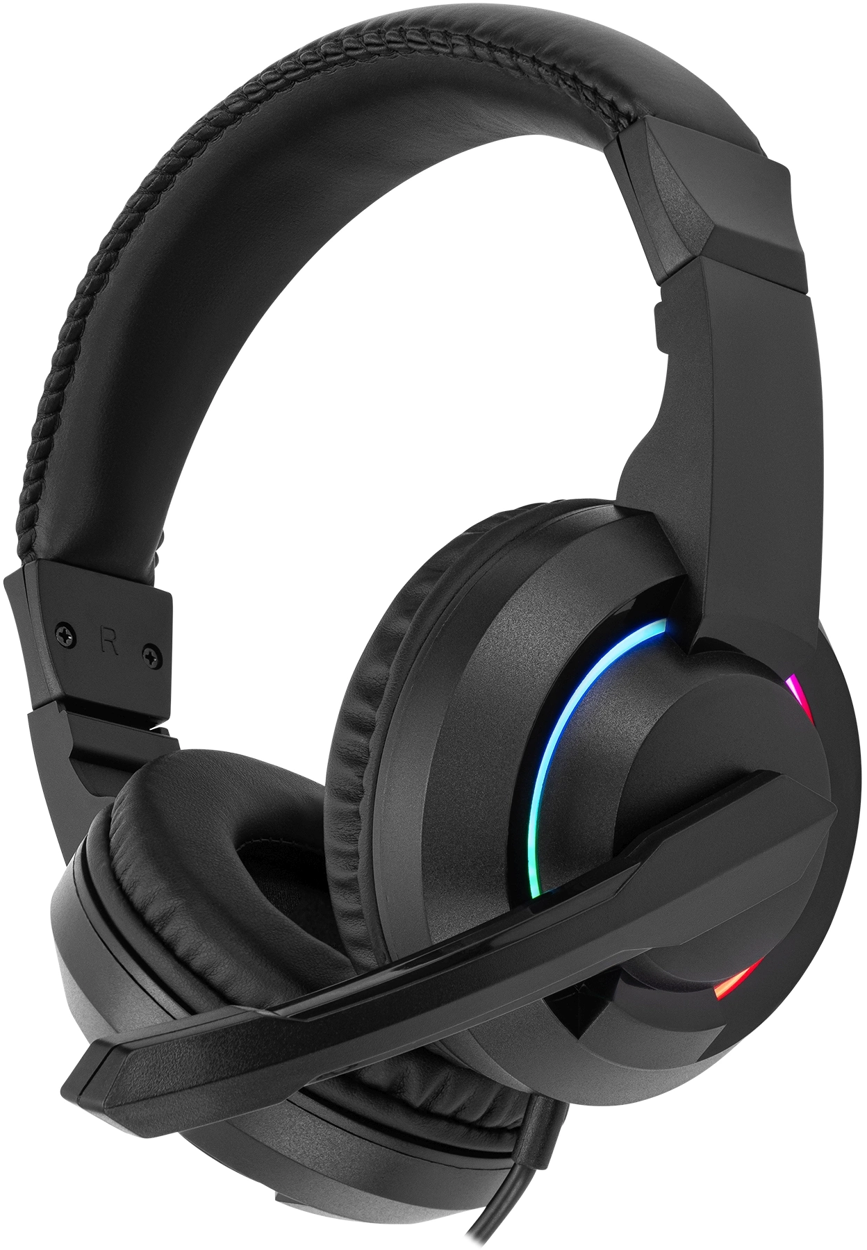 Наушники с микрофоном Оклик HS-L315G черный 1.8м накладные USB оголовье (2007552)